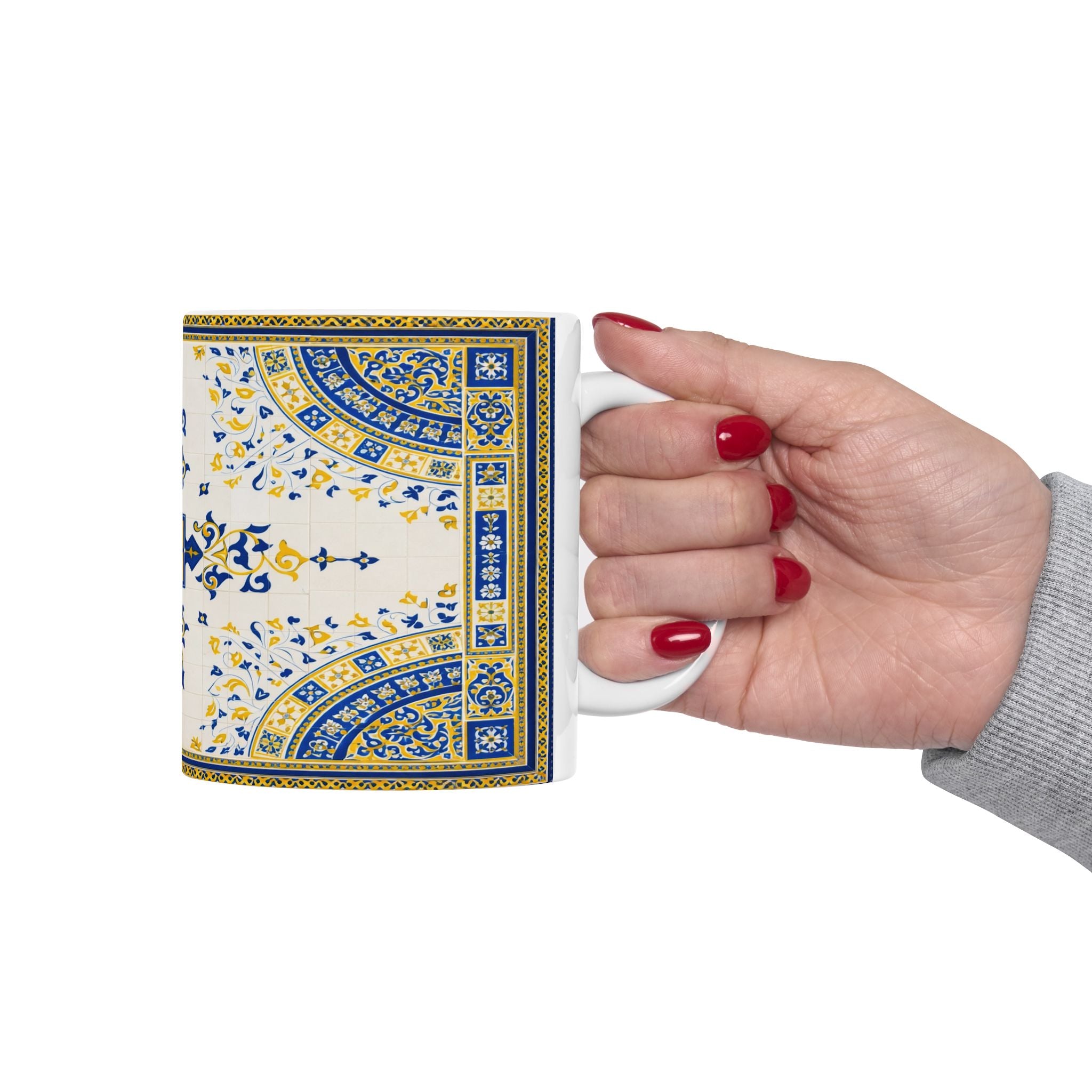 Bethesda Fountain Ceramic Tile Mug | Central Park Bethesda Terrace Arcade Coffee Cup 11oz