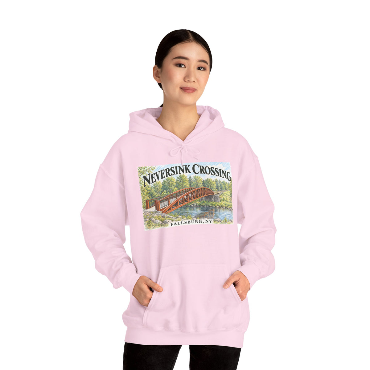 Neversink Crossing Fallsburg Catskills Upstate New York Pullover Hoodie