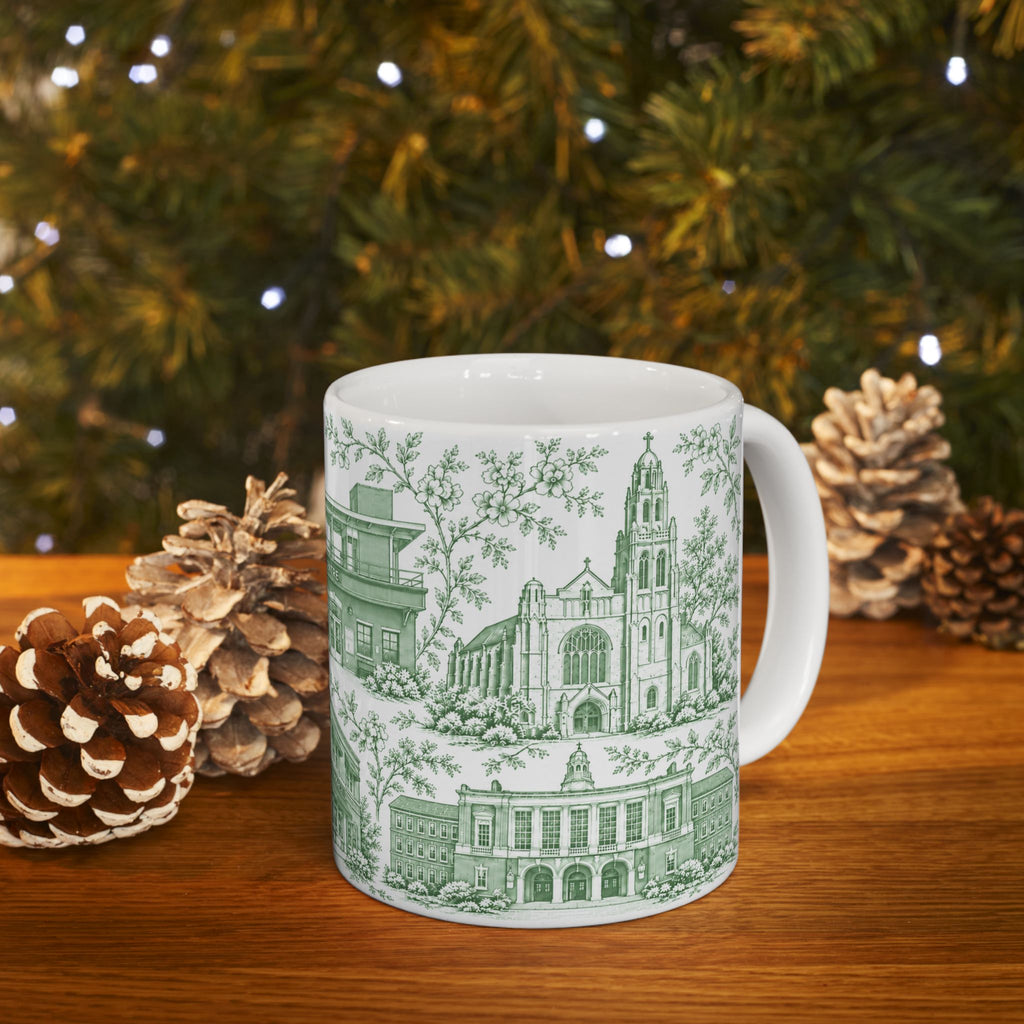 Rockville Center Green Toile de Jouy 11 oz Mug