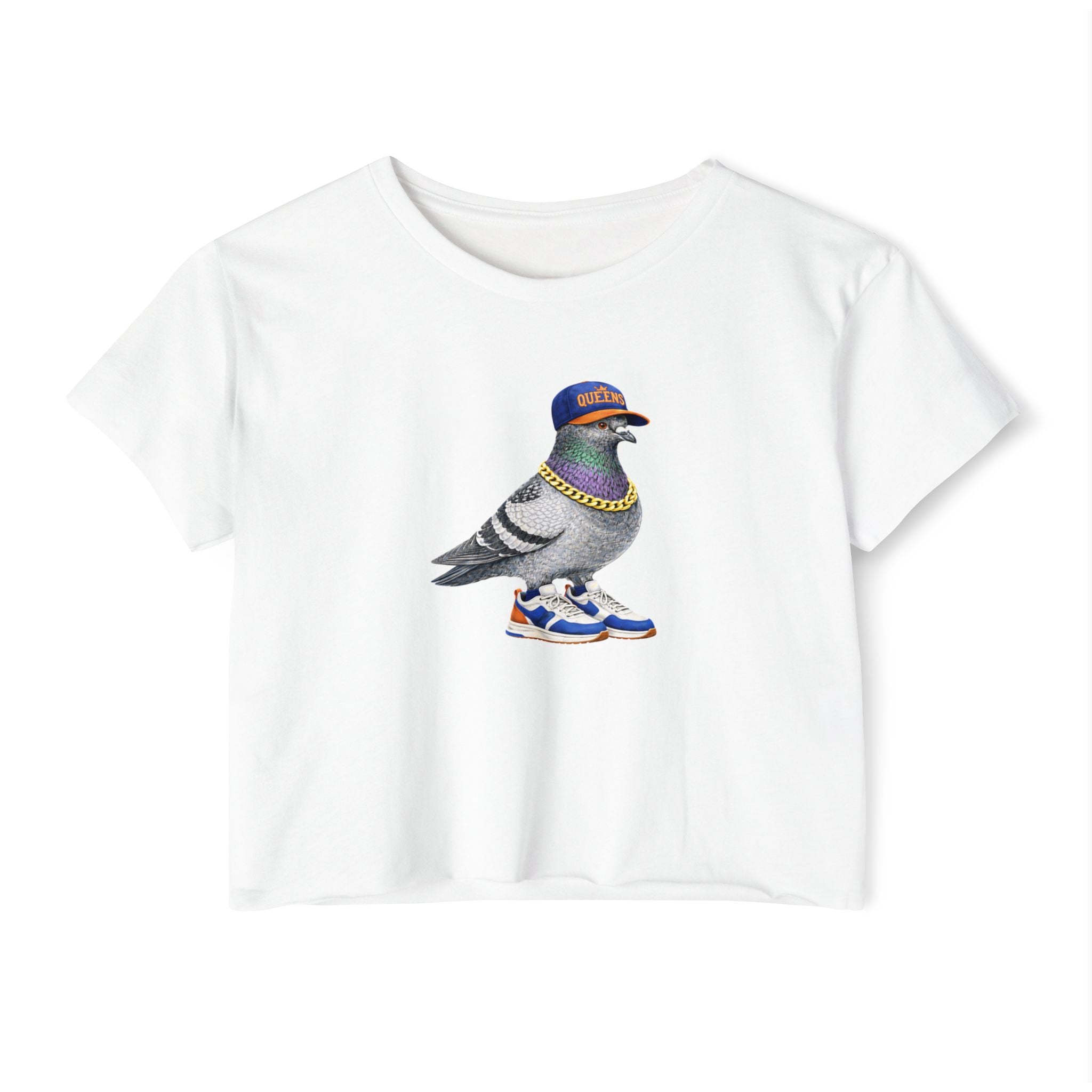 Customizable Queens NYC Pigeon Crop Top