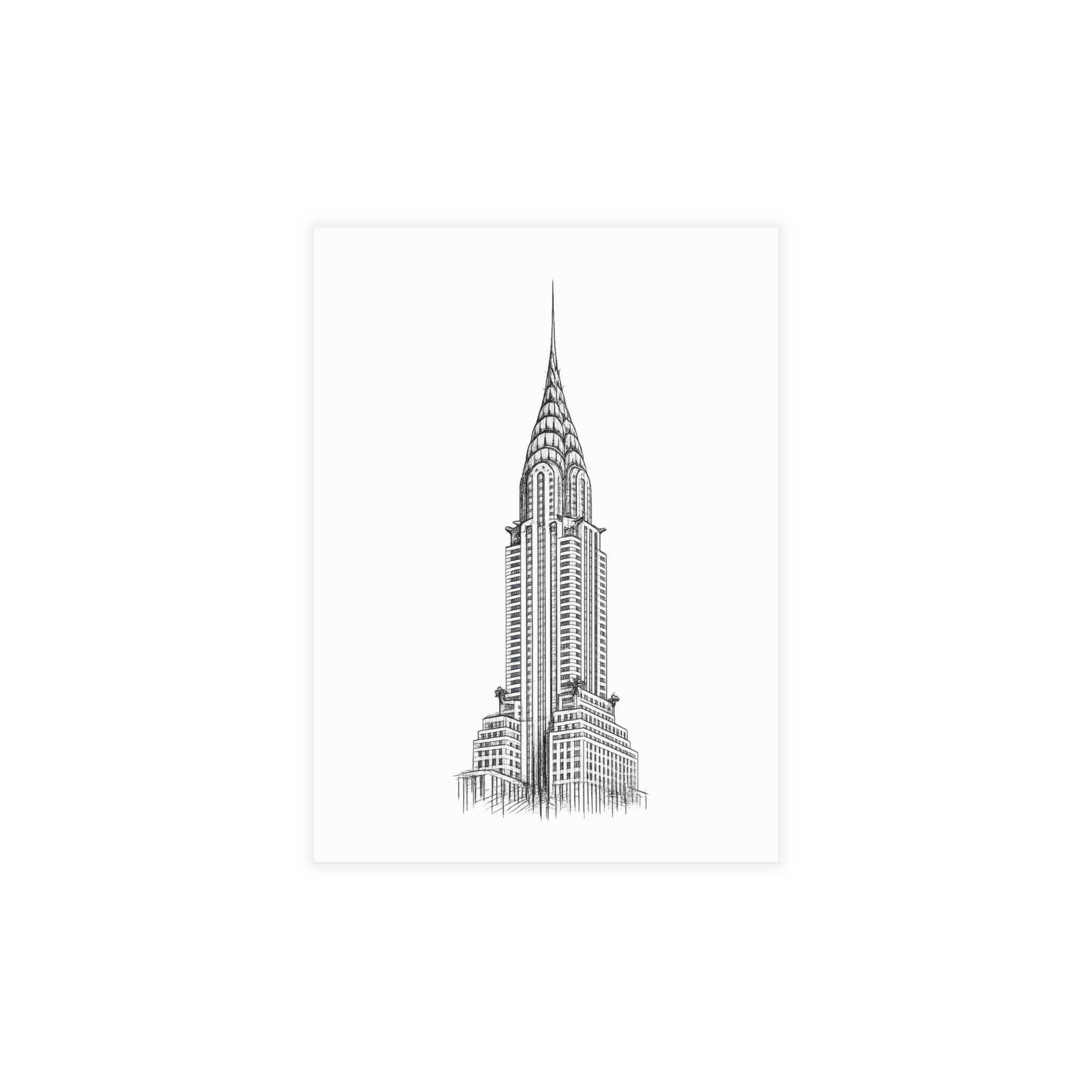 Chrysler Building Postcard Set — Architectural Sketch Postcard Bundle
