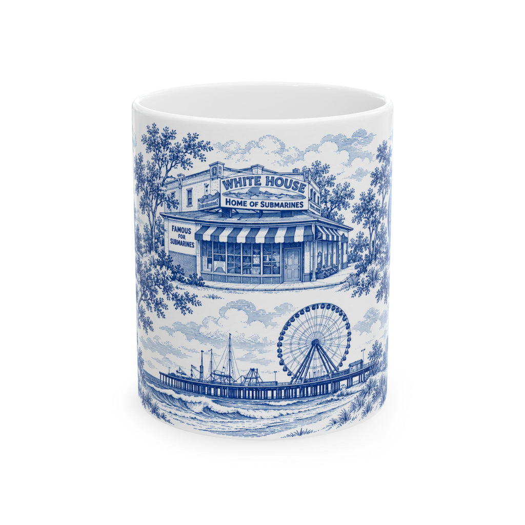 Atlantic City Blue Toile de Jouy 11oz Mug