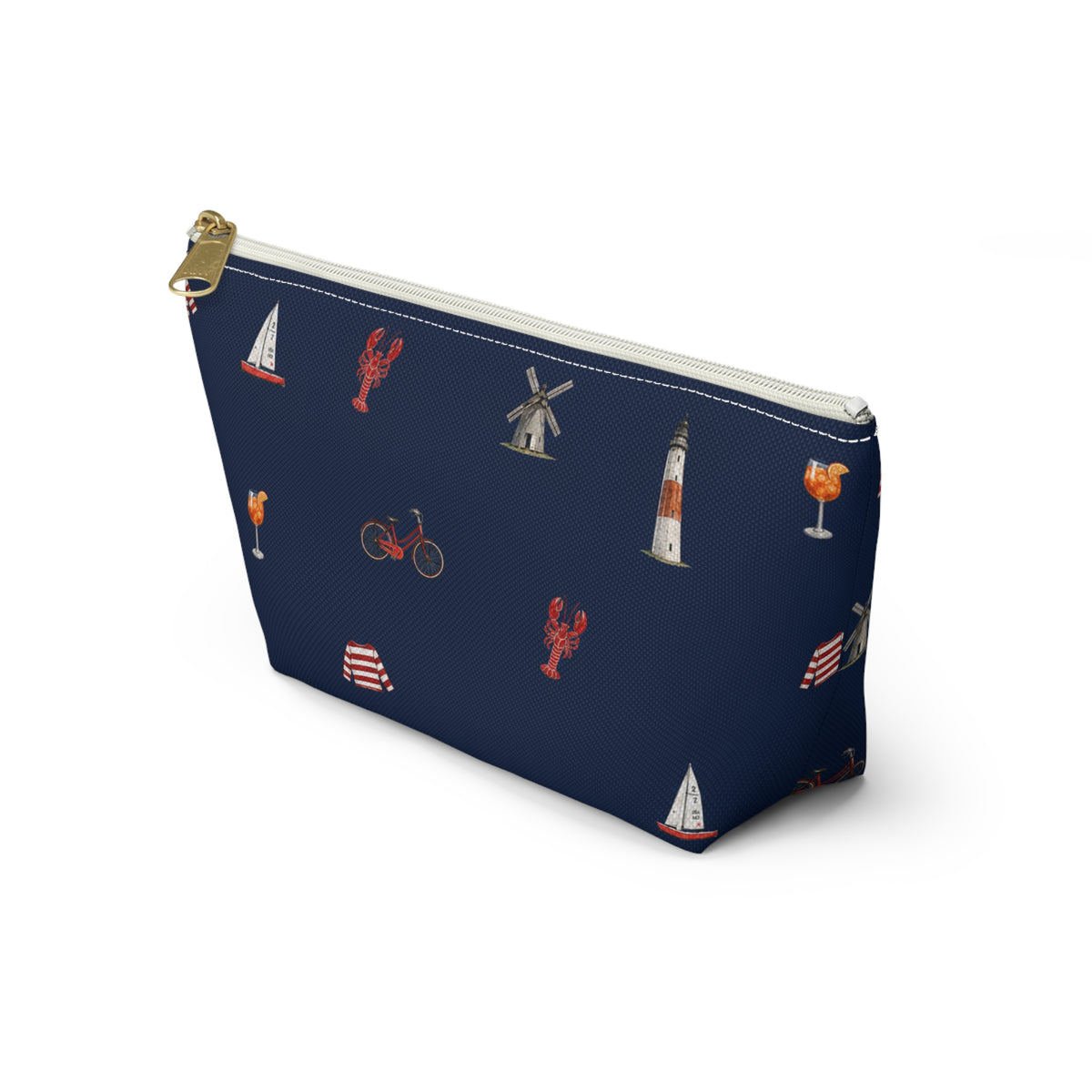 Icons of The Hamptons Navy Blue Pouch — T-Bottom Makeup & Travel Organizer