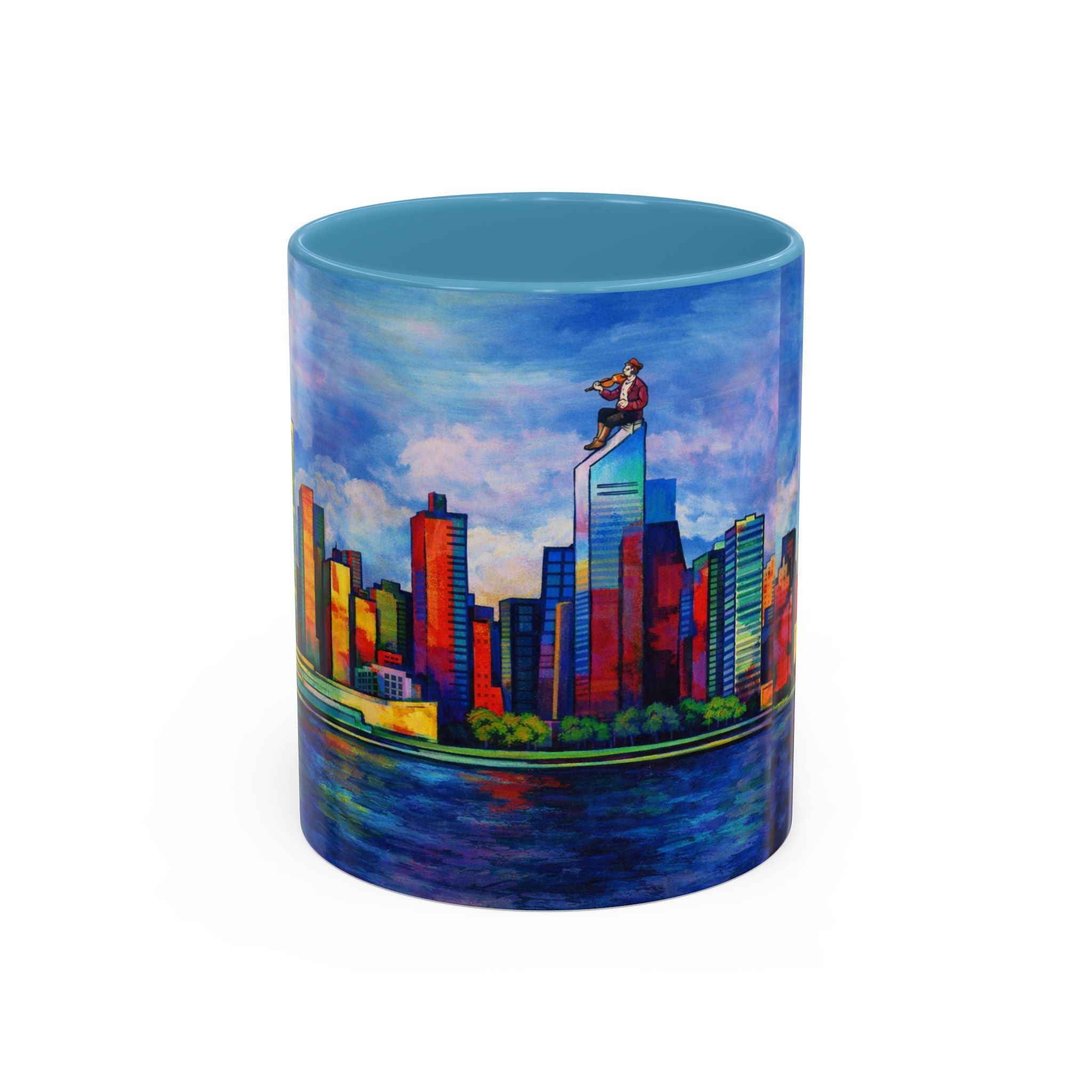 Fiddler on the Manhattan Roof  Marc Chagall-inspired Fan Art NYC Accent Coffee Mug