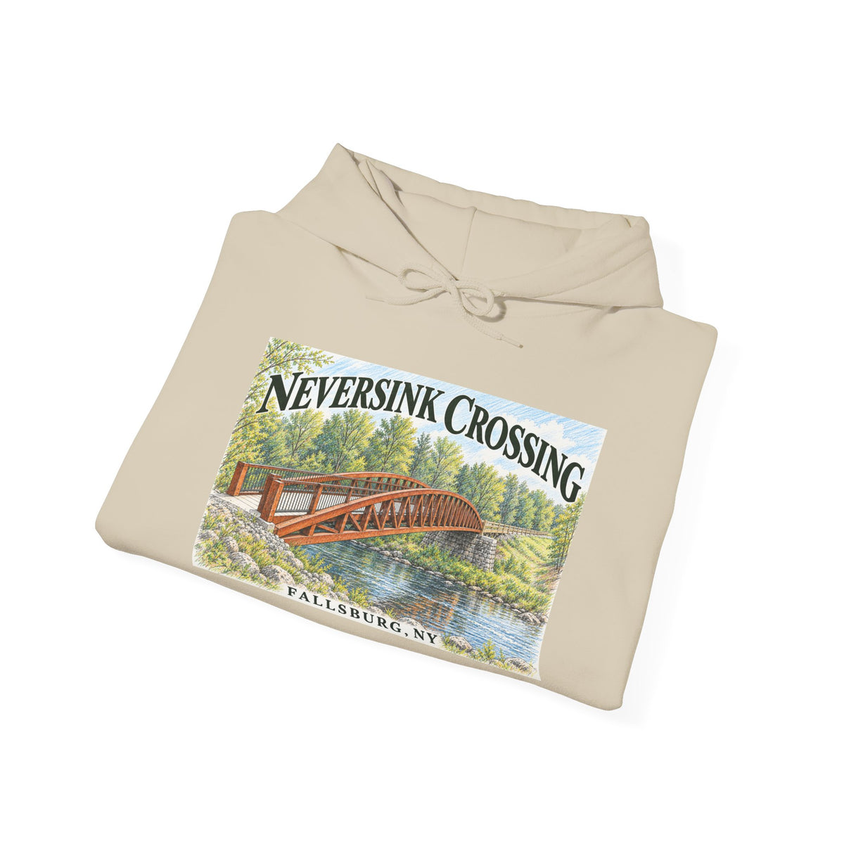 Neversink Crossing Fallsburg Catskills Upstate New York Pullover Hoodie