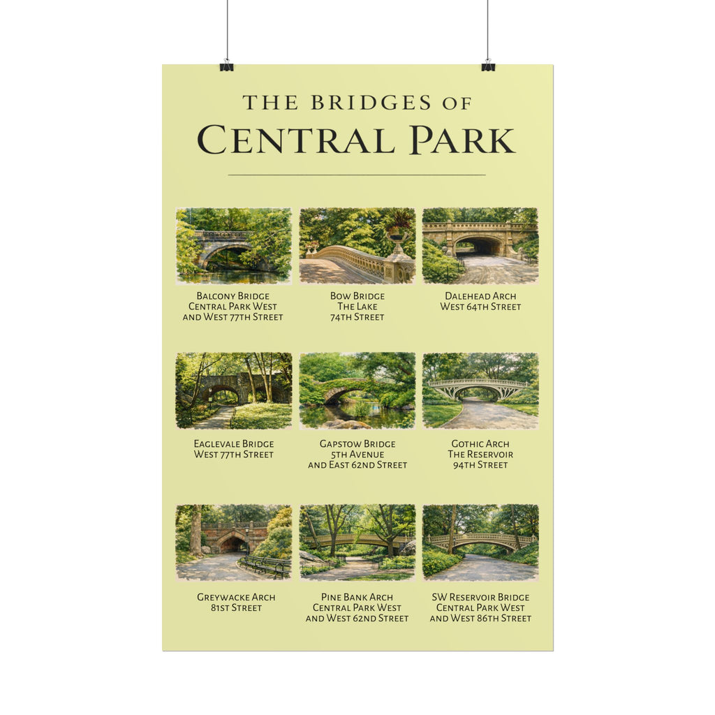 The Bridges of Central Park Rolled Poster | Central Park New York Poster