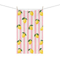 Little Italy Amalfi Pink and White with Lemon Tea Towel — Pink & White Stripes Kitchen Linen
