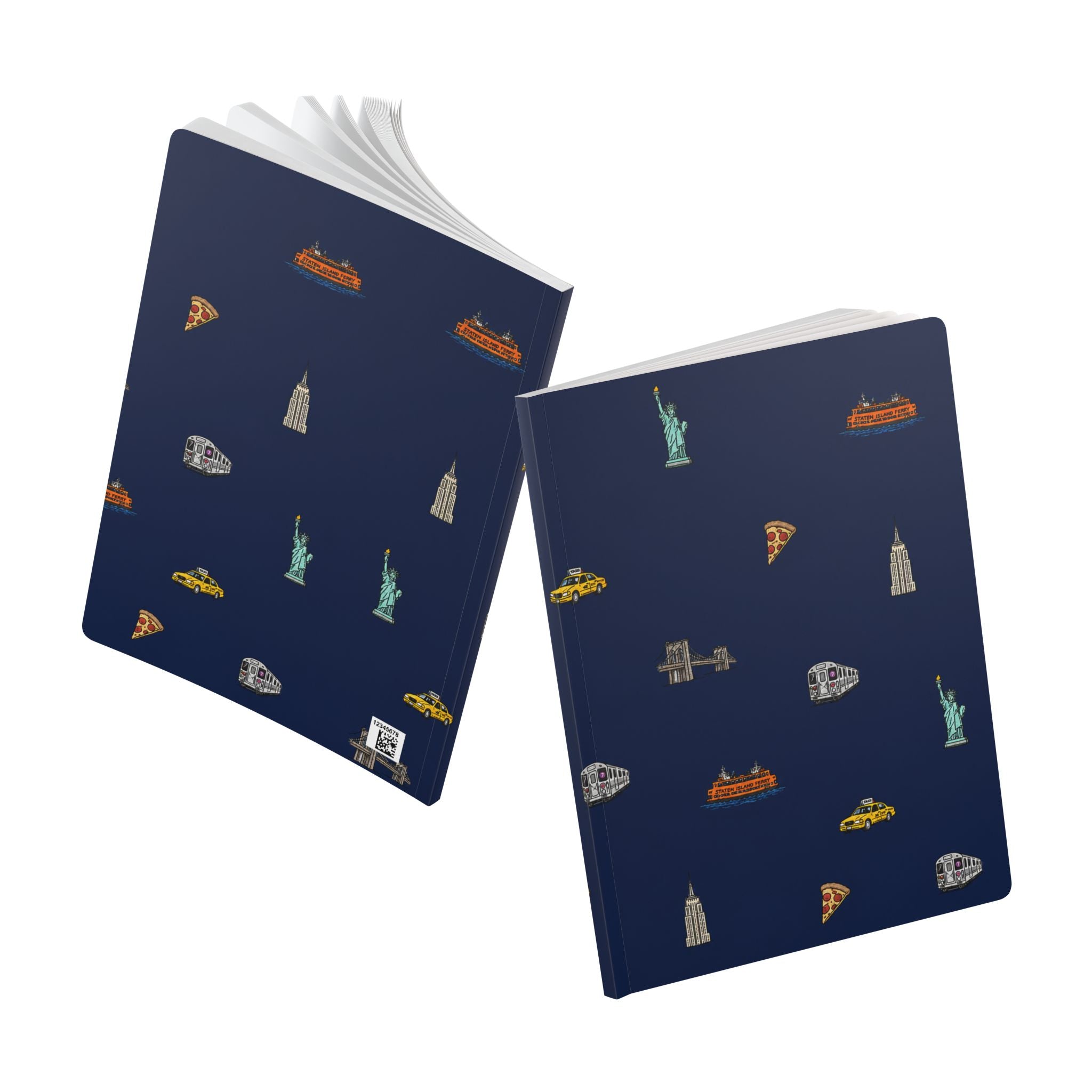 Icons of New York City Blue Softcover Notebook