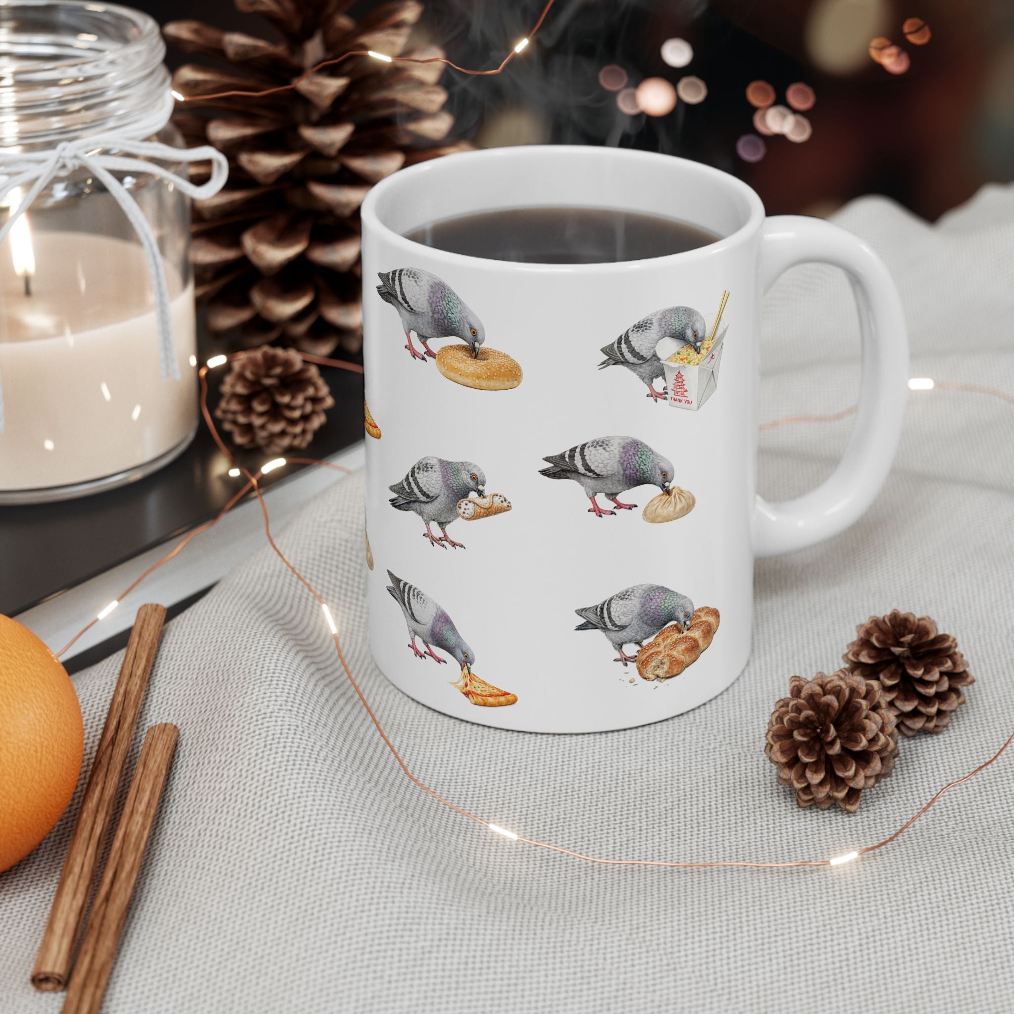 NYC Pigeon New York Food Influencer Ceramic Mug — NYC Foodie Coffee Mug 11oz