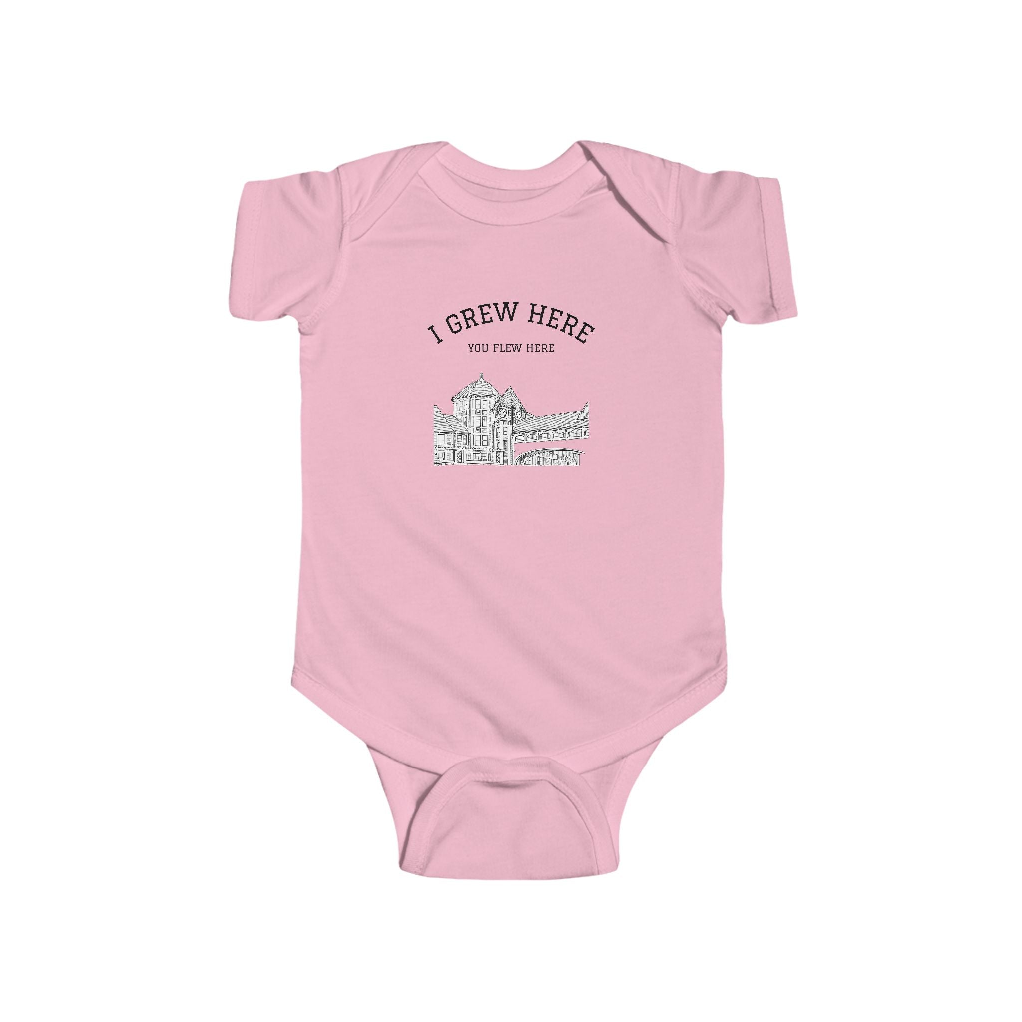 Forest Hills Station Plaza Baby Bodysuit | I Grew Here You Flew Here baby onesie