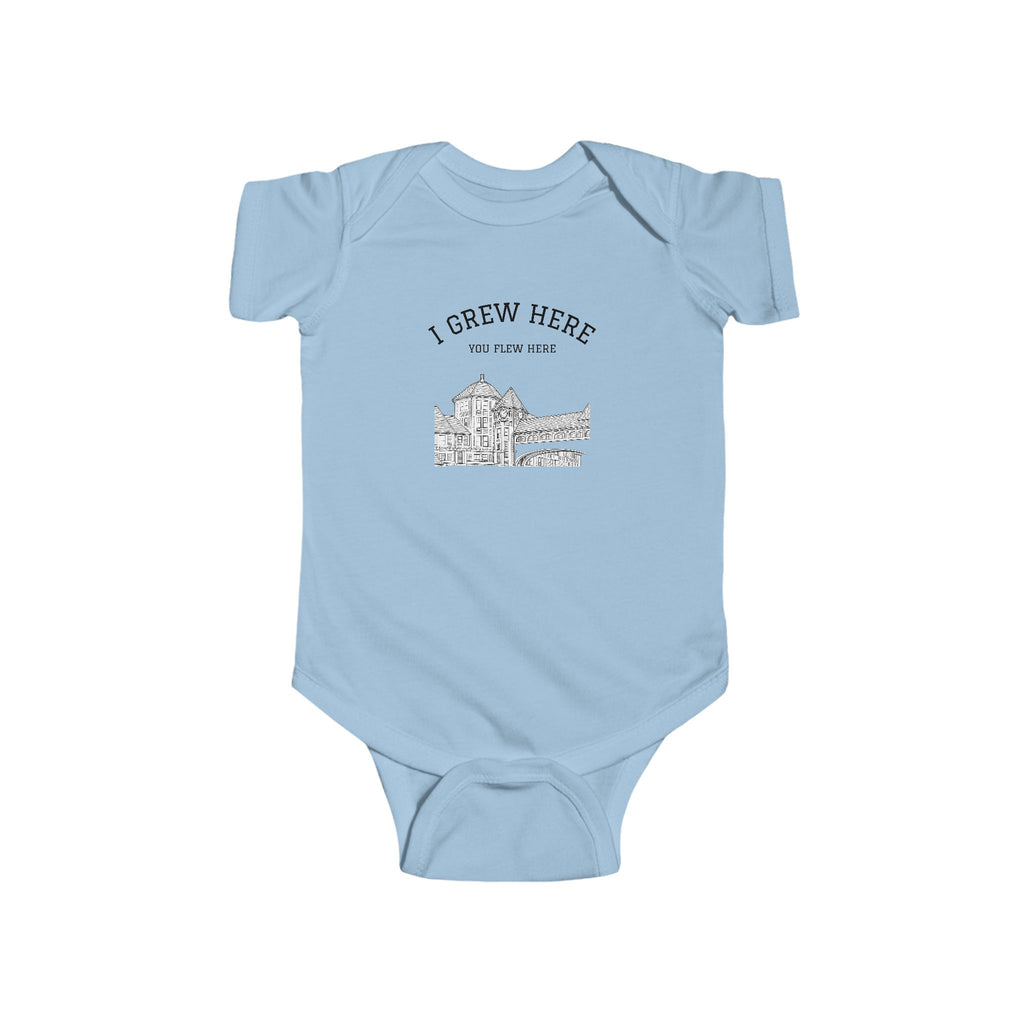 Forest Hills Station Plaza Baby Bodysuit | I Grew Here You Flew Here baby onesie