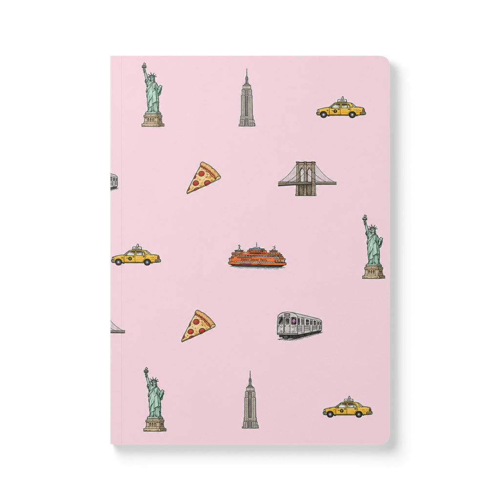 Icons of New York City Pink Softcover Notebook