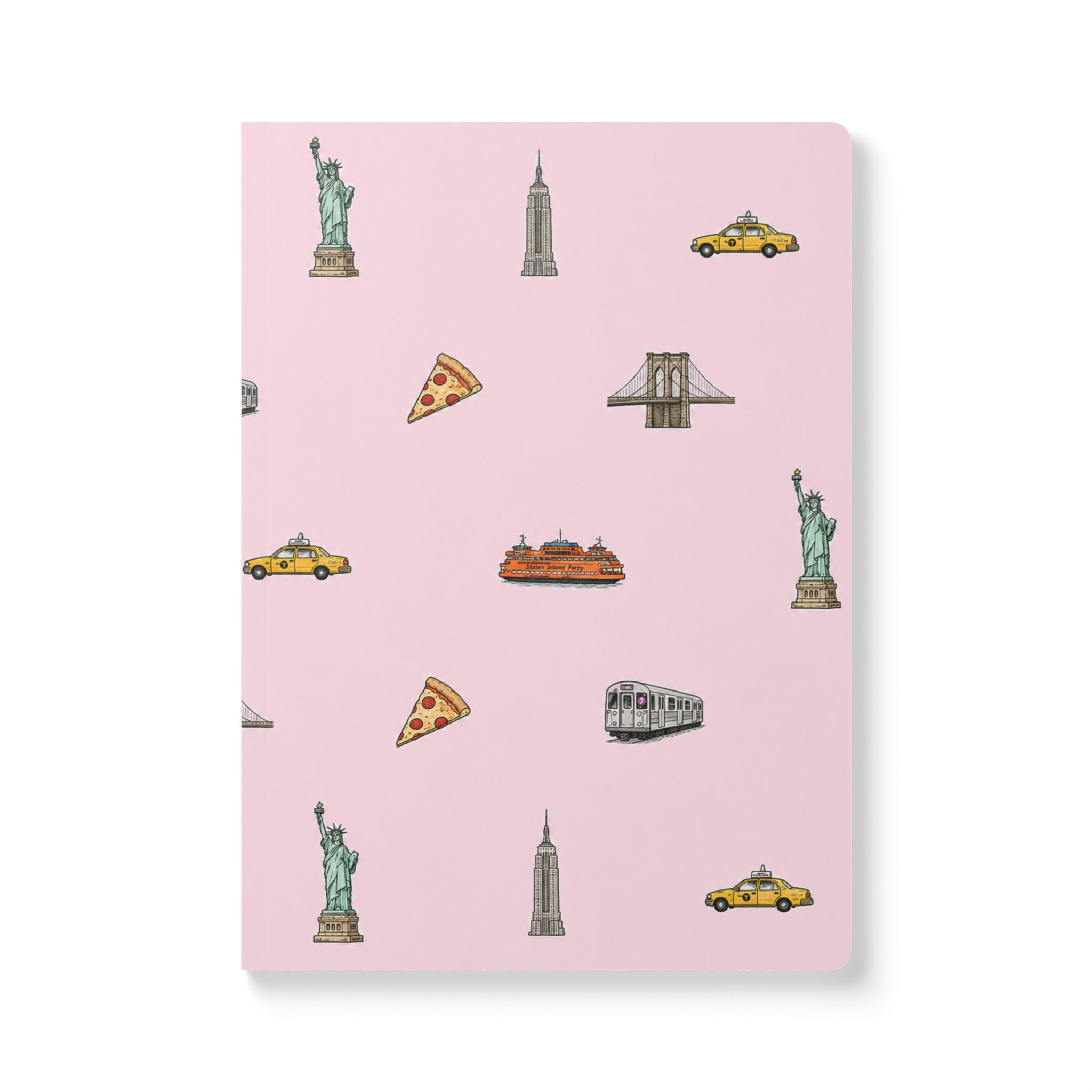 Icons of New York City Pink Softcover Notebook