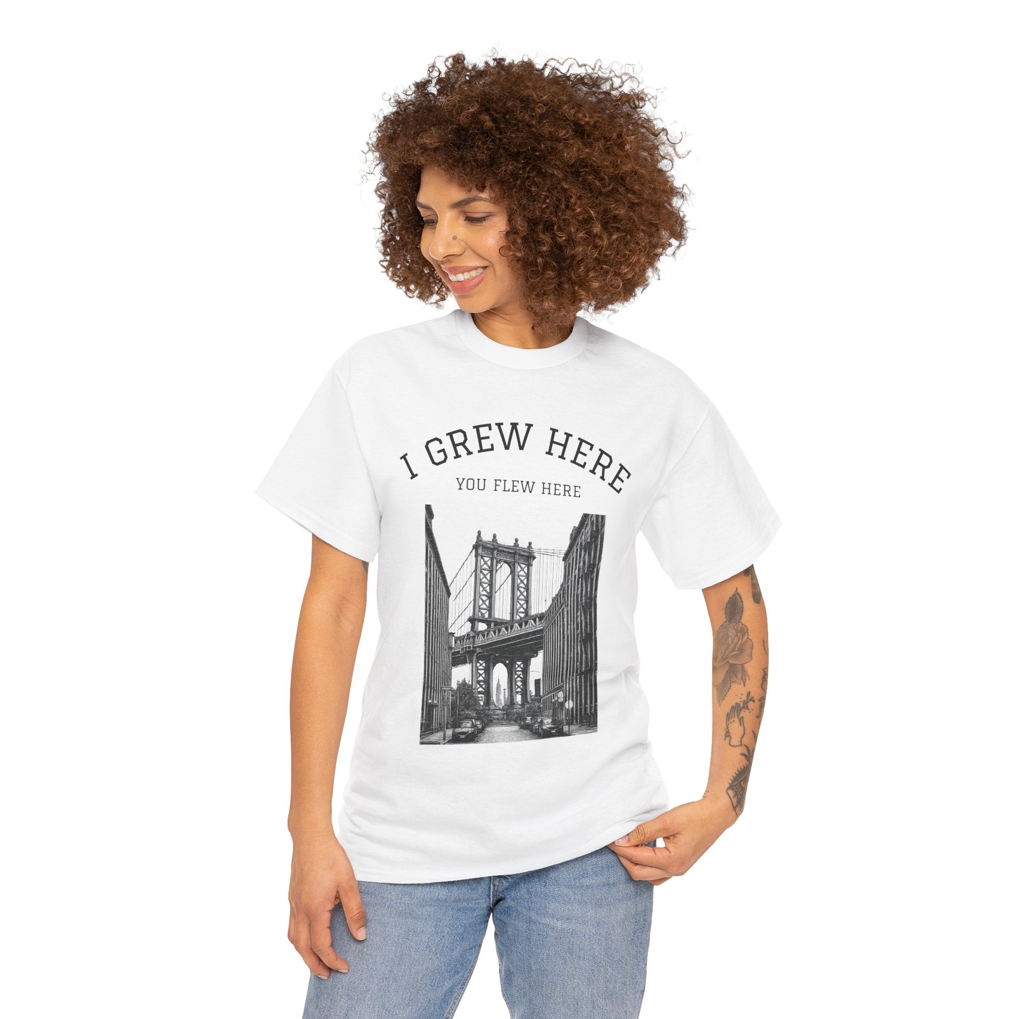 DUMBO Brooklyn Manhattan Bridge T-Shirt  I  I Grew Here You Flew Here Tee