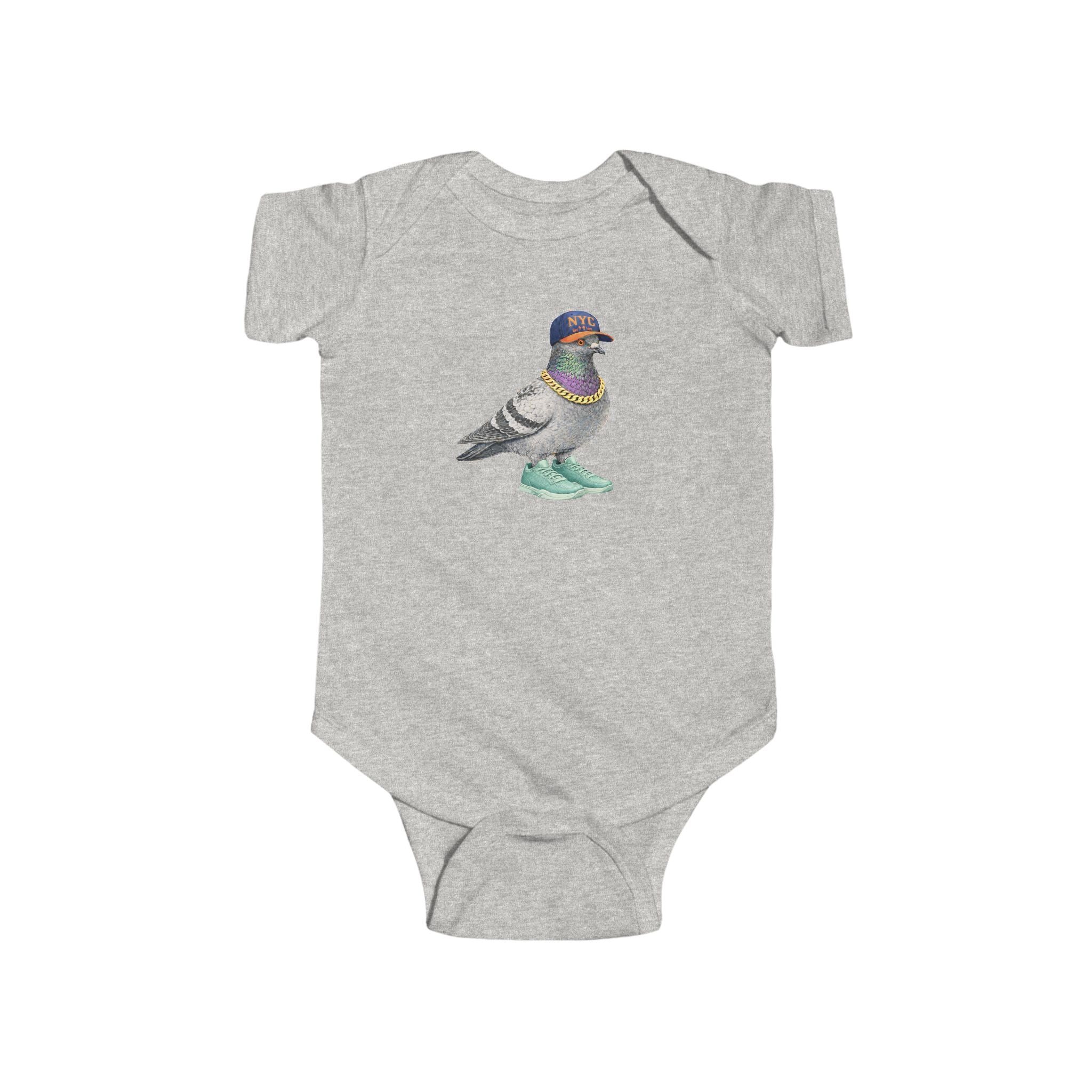 Customizable Manhattan NYC Pigeon Baby Onesie | New Yorker Reveal Infant Bodysuit