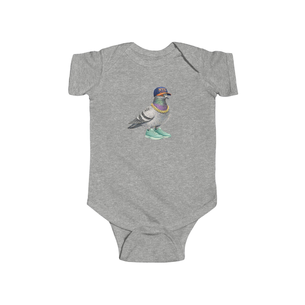 Customizable Manhattan NYC Pigeon Baby Onesie | New Yorker Reveal Infant Bodysuit