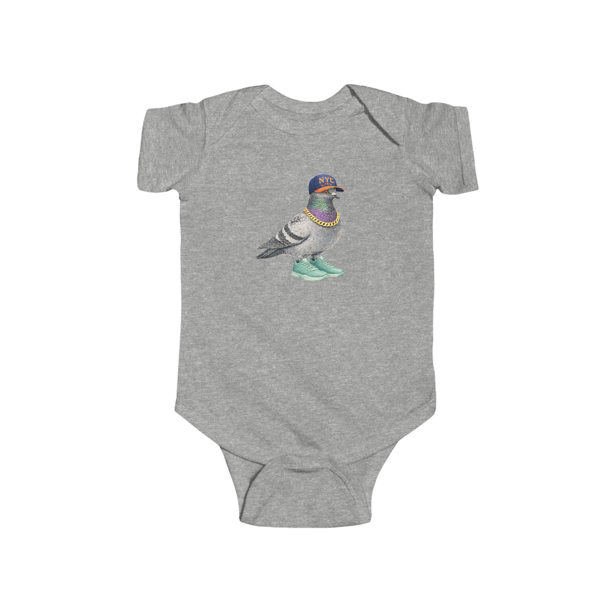 Customizable Manhattan NYC Pigeon Baby Onesie | New Yorker Reveal Infant Bodysuit