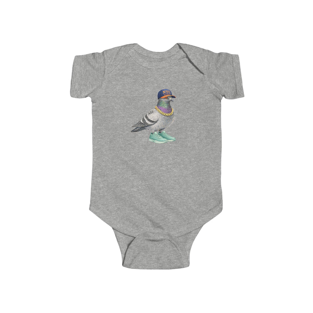 Customizable Manhattan NYC Pigeon Baby Onesie | New Yorker Reveal Infant Bodysuit