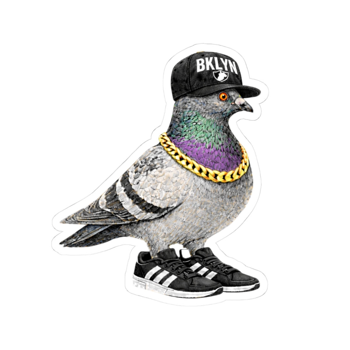 Brooklyn NYC Pigeon 3" x 3" Sticker