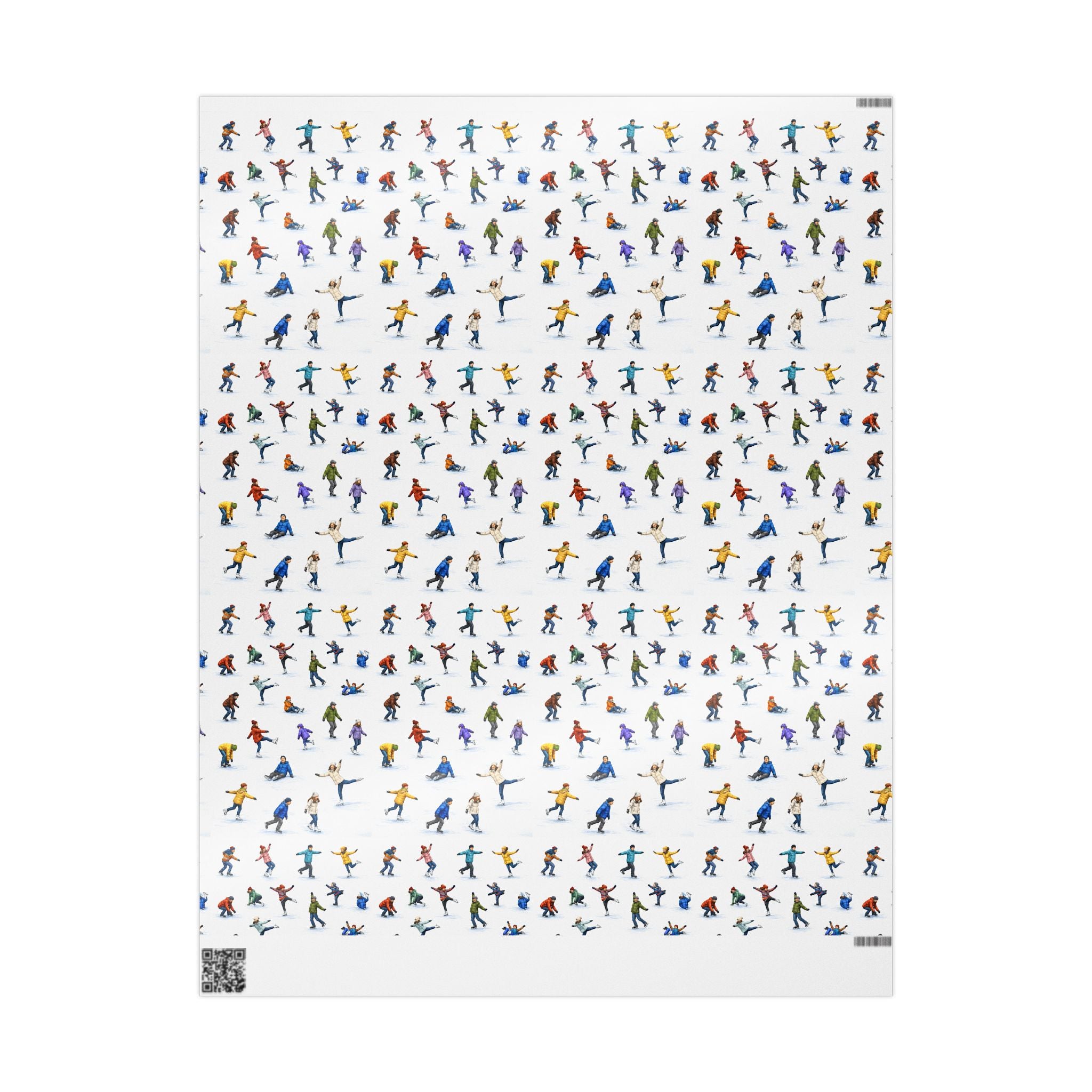 Winter Ice Skaters Gift Wrap Paper | Figure Skating Pattern Wrapping Paper