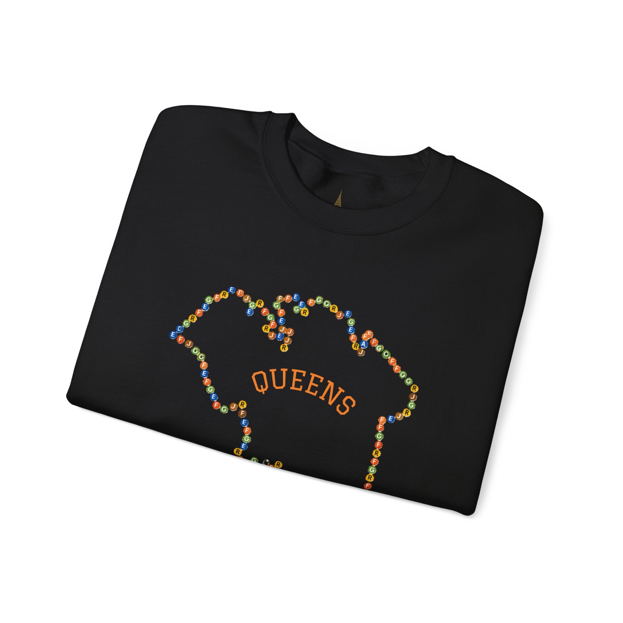 Sudadera con letreros de metro de Queens Map | Suéter de cuello redondo de NYC