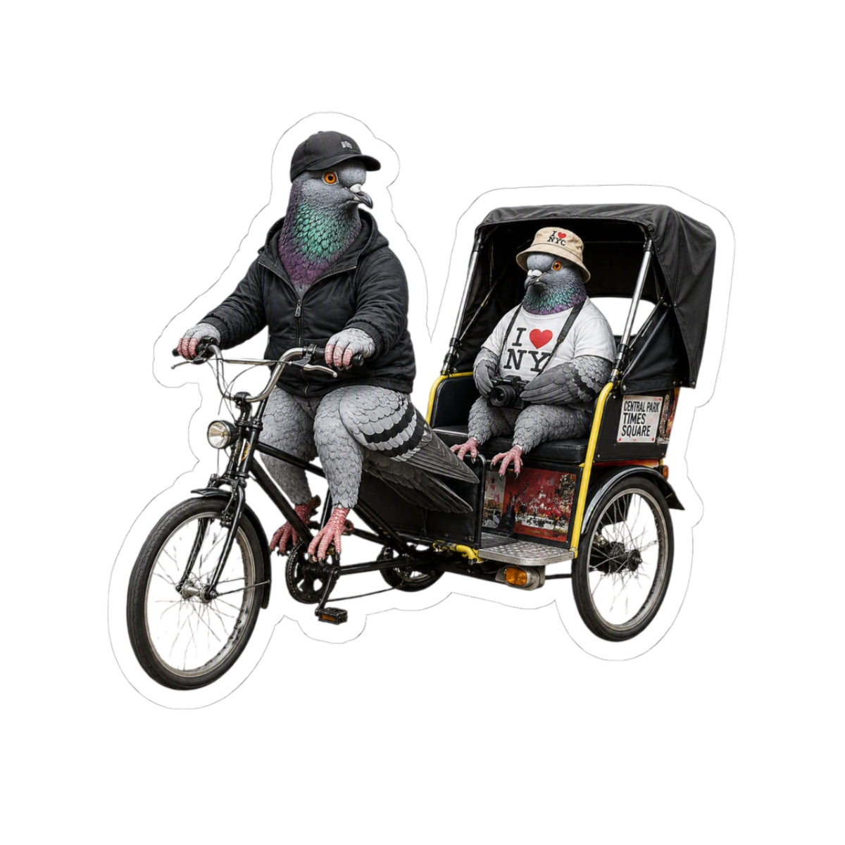 Times Square NYC Pigeon 3" x 3" Sticker