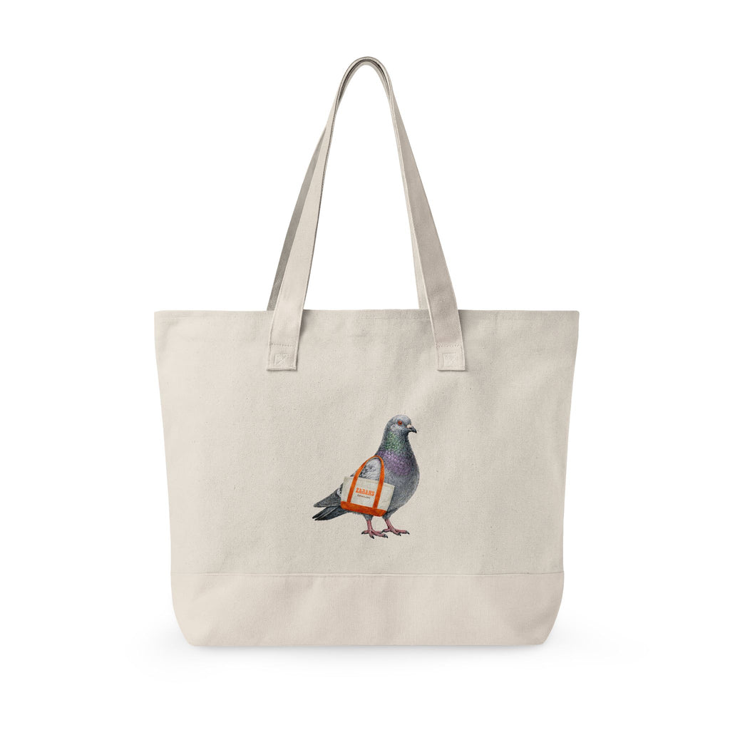 Upper West Side NYC Pigeon Zippered Canvas Grocery Tote    The New Yorker UWS Bird Lovers Grocery Bag