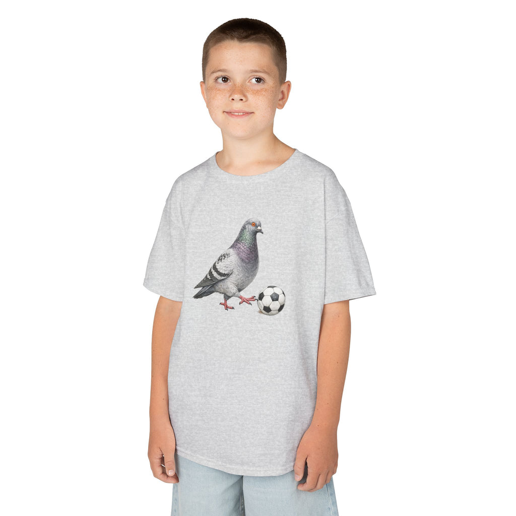 Customizable Corona NYC Pigeon Kids Soccer Tee — Cute Bird Soccer T-Shirt for Children