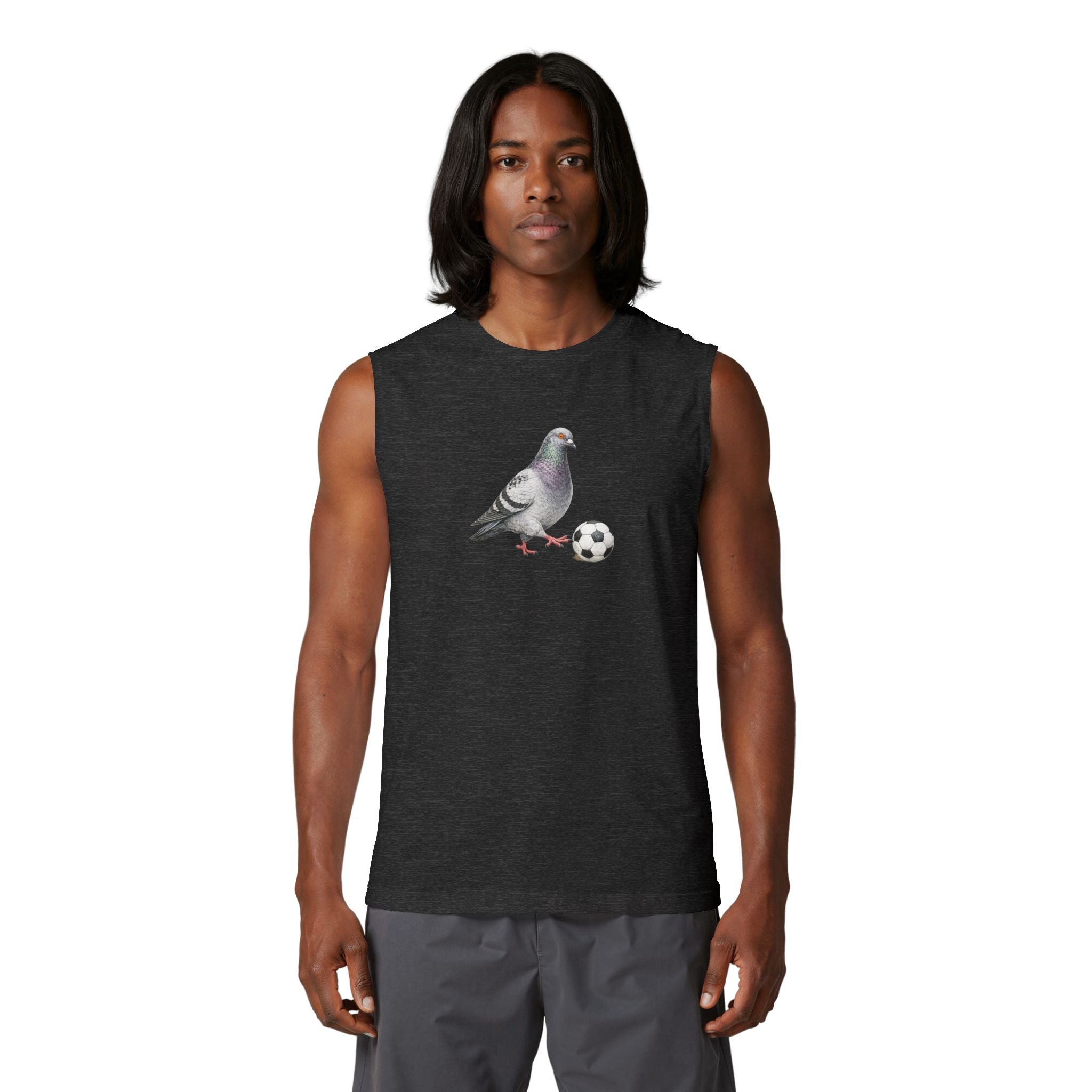 Customizable Corona NYC Pigeon Soccer Muscle Tank Top | Soccer Player Bird Lovers Tee