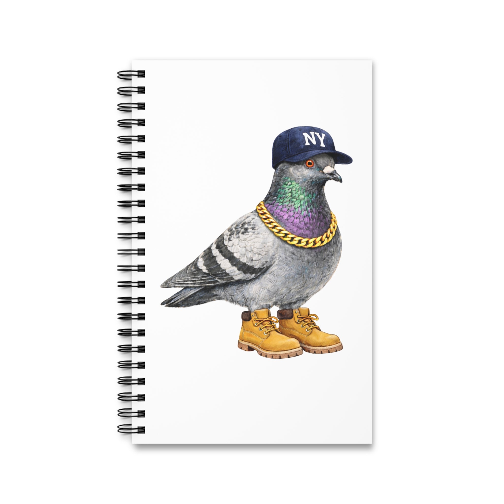 Customizable Bronx NYC Pigeon Spiral Journal | New York Baseball Fan Bird Lovers Notebook