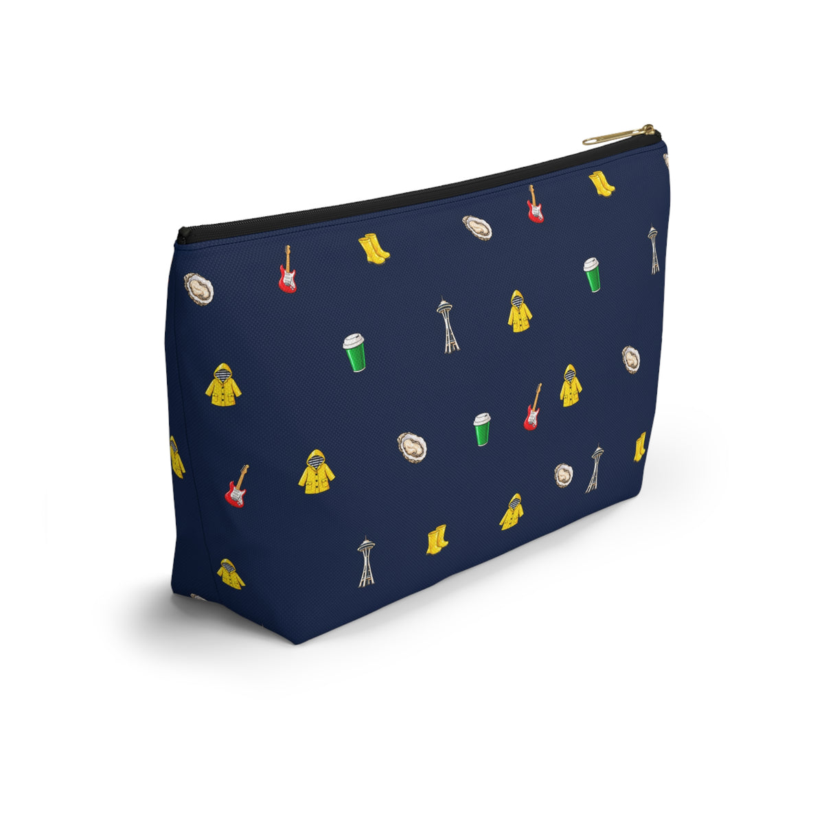 Icon of Seattle Large T-Bottom Makeup Bag —  Washington Travel Accessory Pouch