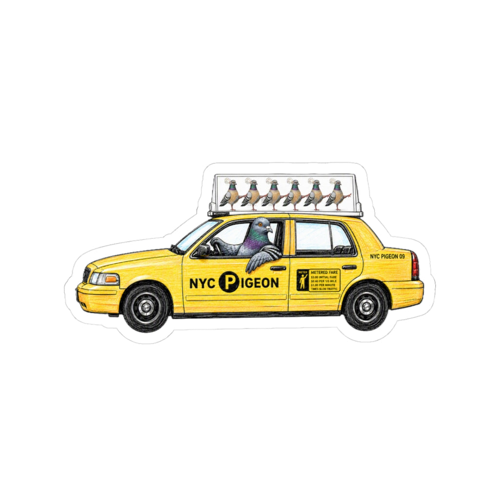 Jackson Heights NYC Pigeon 3" x 3" Cab Driver Sticker