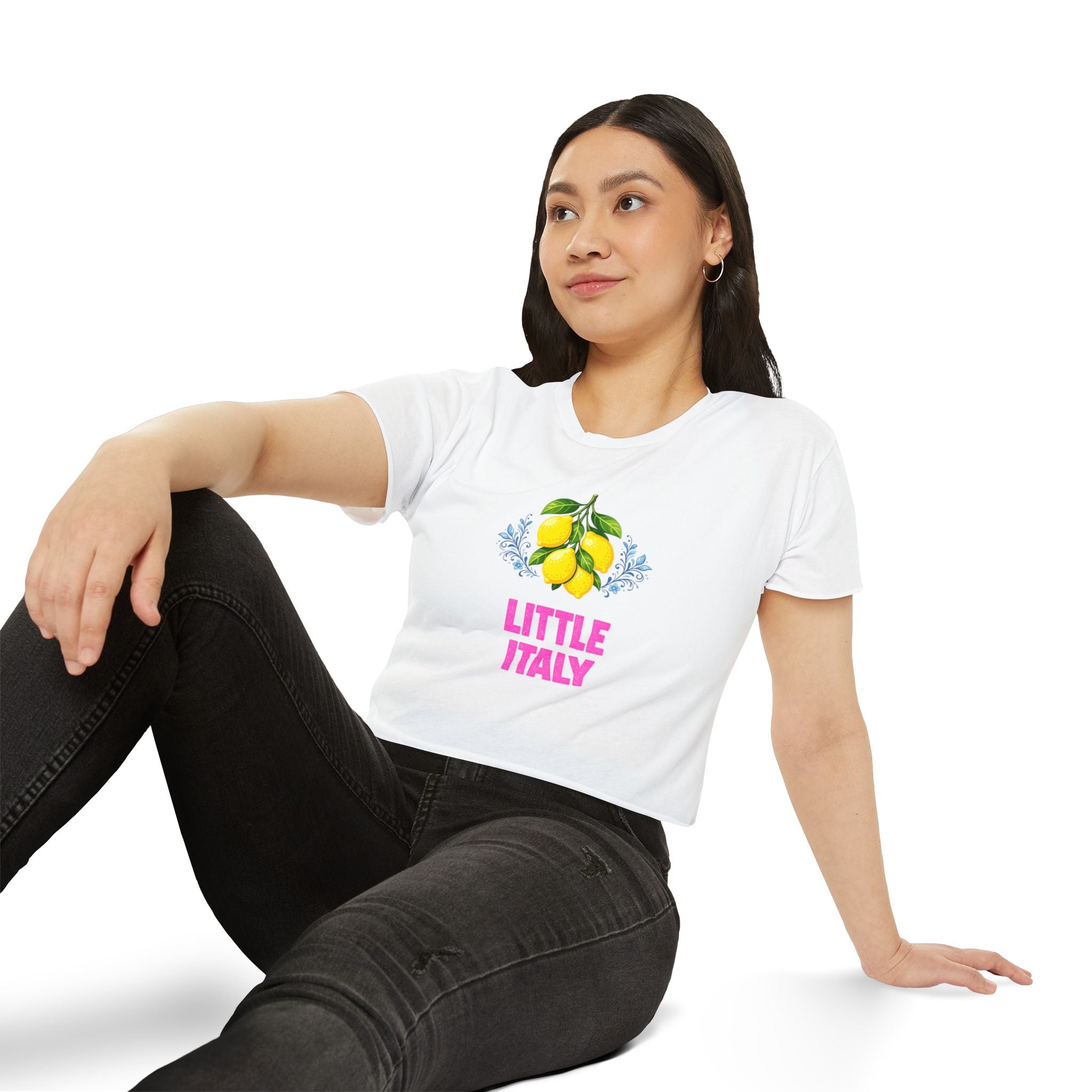 Little Italy La Dolce Vita Crop Top T-shirt    New York Sweet Life Tee