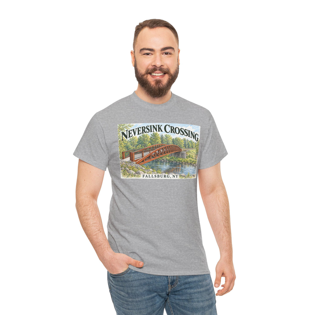 Neversink Crossing Fallsburg NY Scenic Bridge T-Shirt