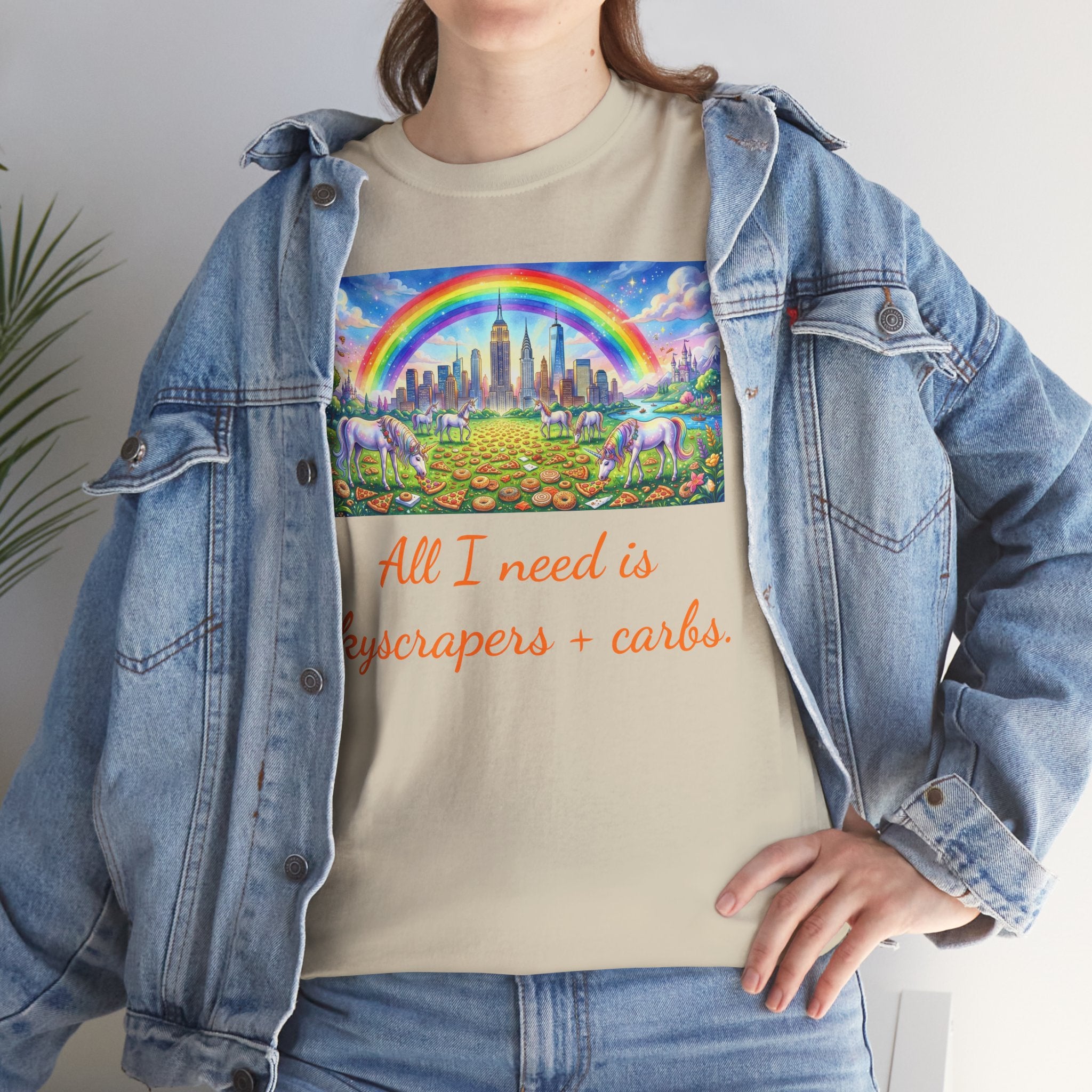 NYC Skyscrapers and Carbs T-Shirt | New York Is a Fairy Tale City Tee