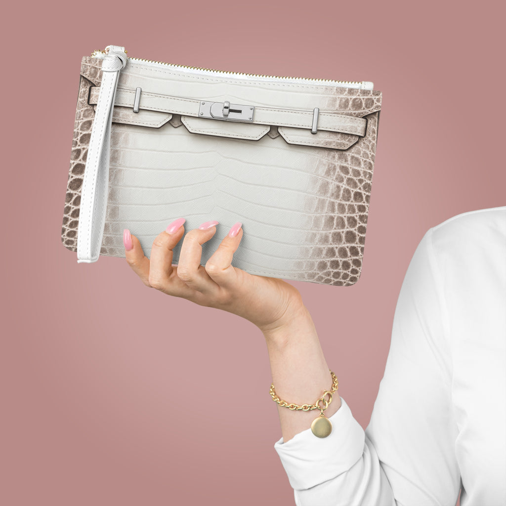 Canal Street White Clutch Bag — Elegant Wristlet Purse for Evening & Gifts