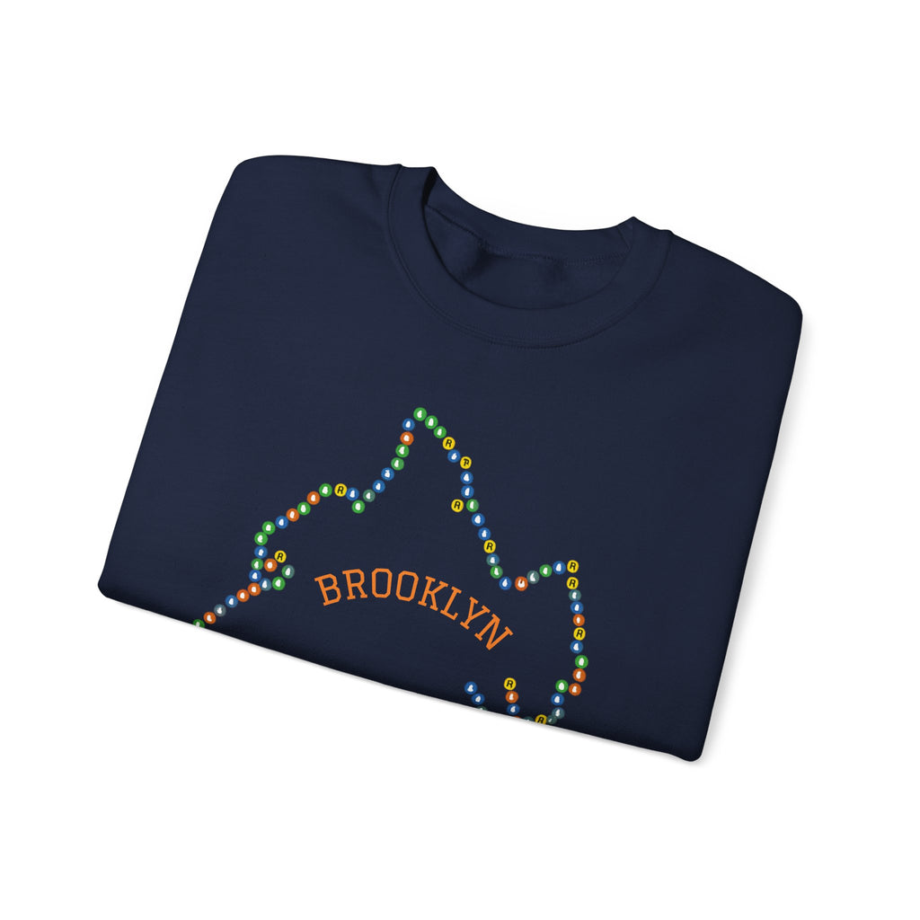 Brooklyn Map Subway Signs Sweatshirt | NYC Crewneck Sweater