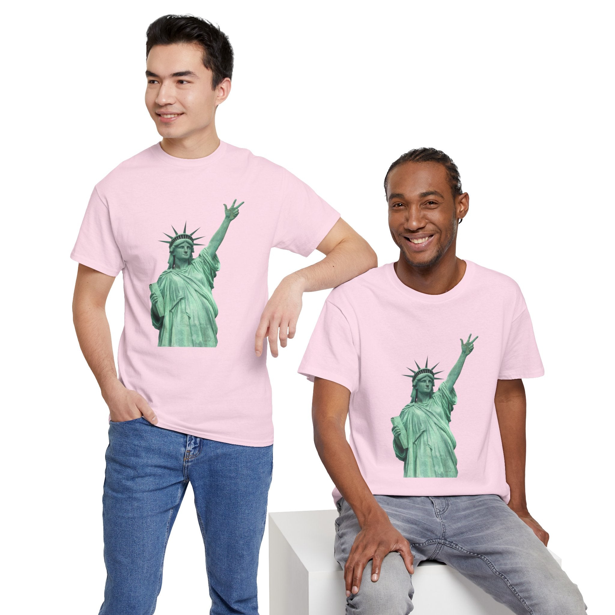 Customizable Statue of Liberty Three Points T-Shirt | NYC Jalen Brunson Basketball 3 Point Shot Tee