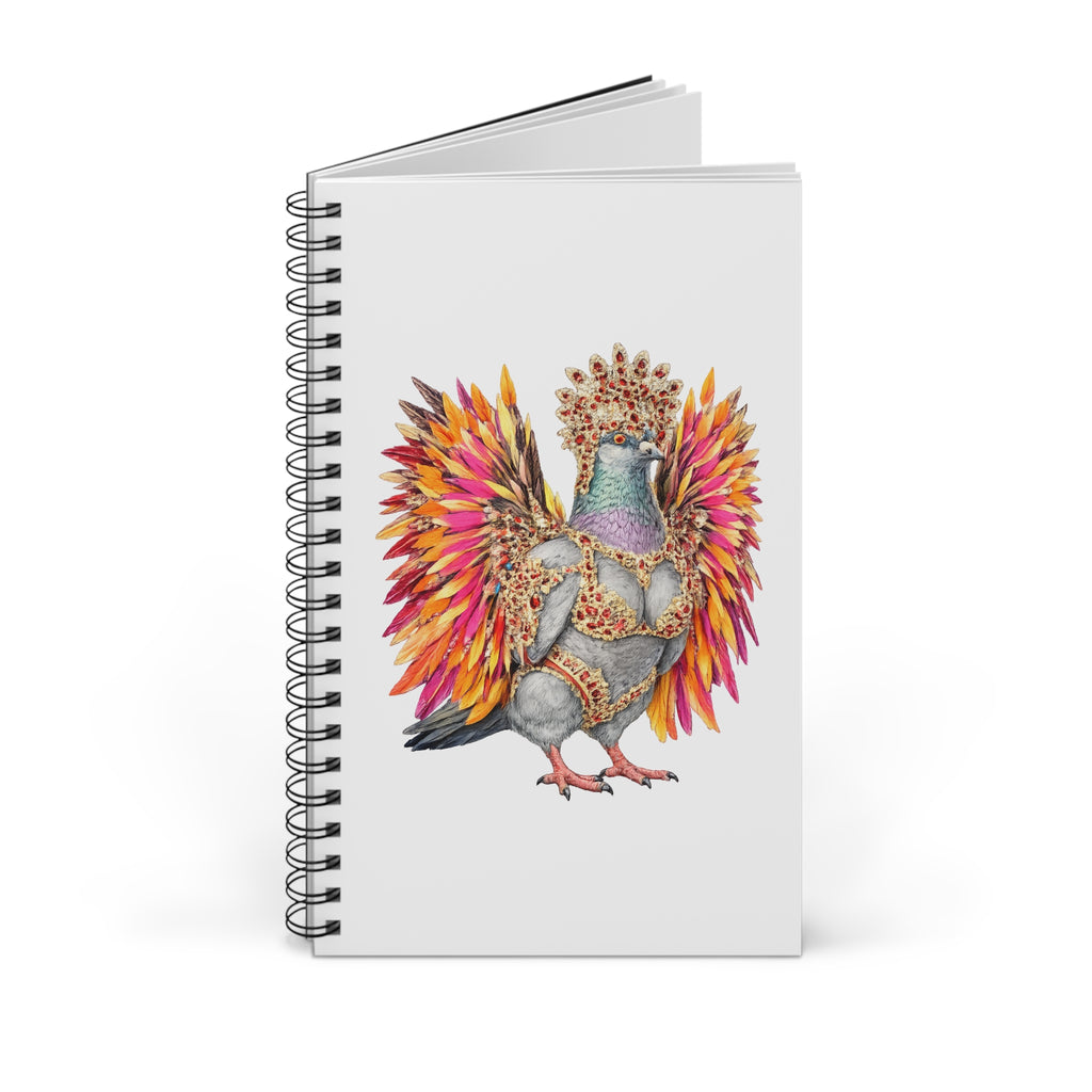 Customizable Flatbush NYC Pigeon Spiral Journal | Mardi Gras Carnival Parade Bird Lovers Notebook