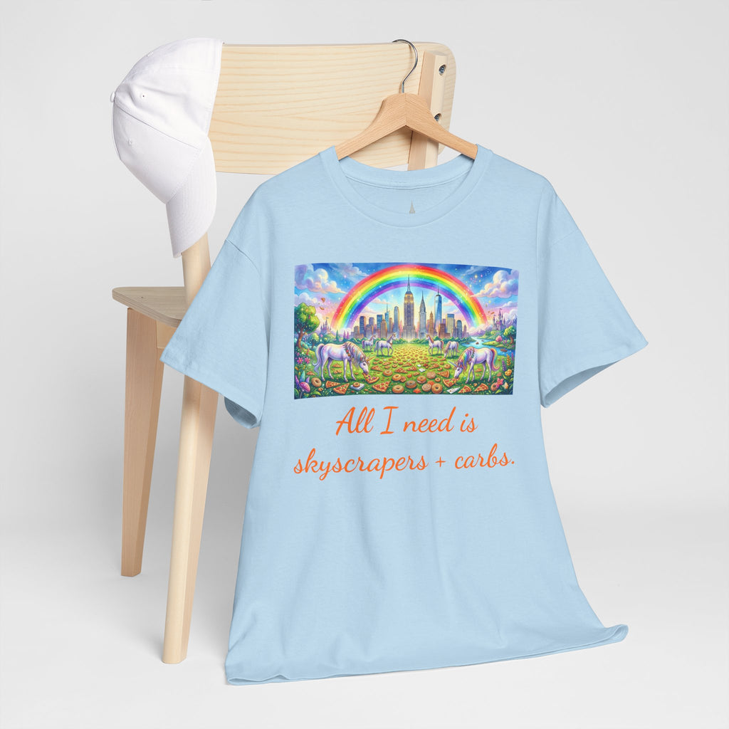 NYC Skyscrapers and Carbs T-Shirt | New York Is a Fairy Tale City Tee