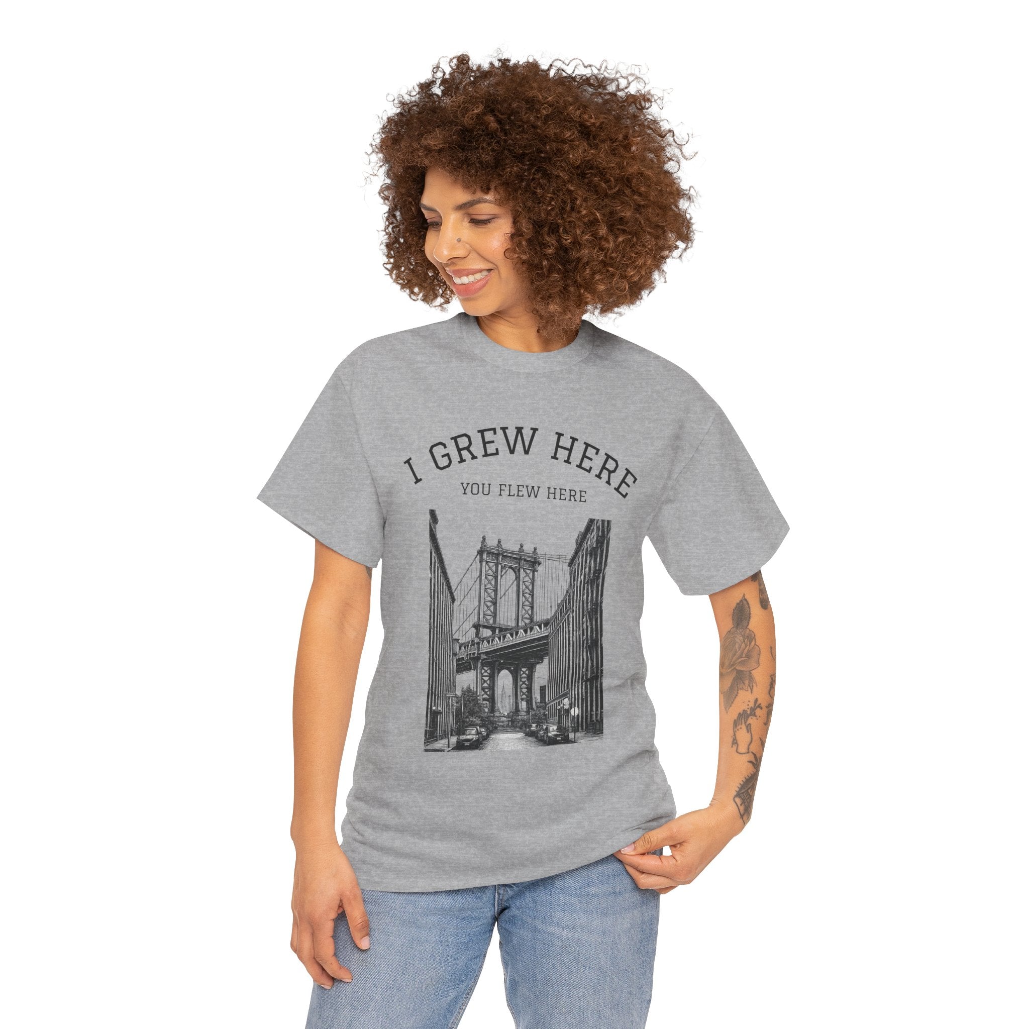 DUMBO Brooklyn Manhattan Bridge T-Shirt  I  I Grew Here You Flew Here Tee