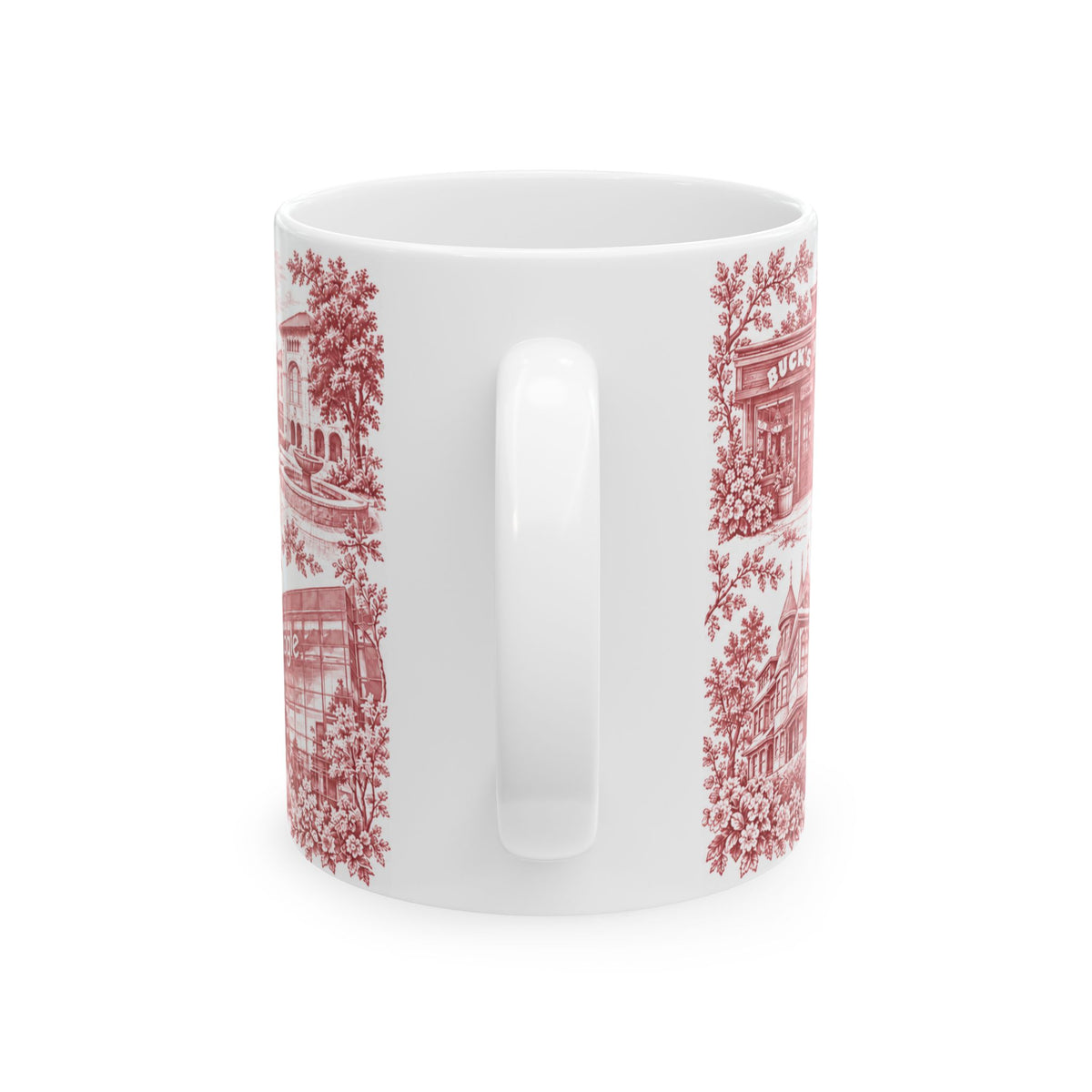 Silicon Valley Red Toile de Jouy 11oz Ceramic Mug