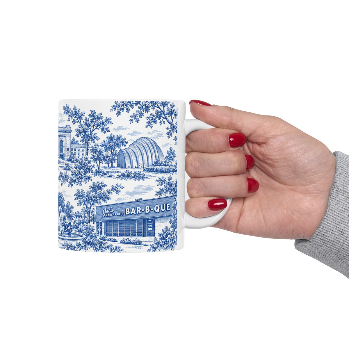 Kansas City Blue Toile de Jouy 11oz Ceramic Mug