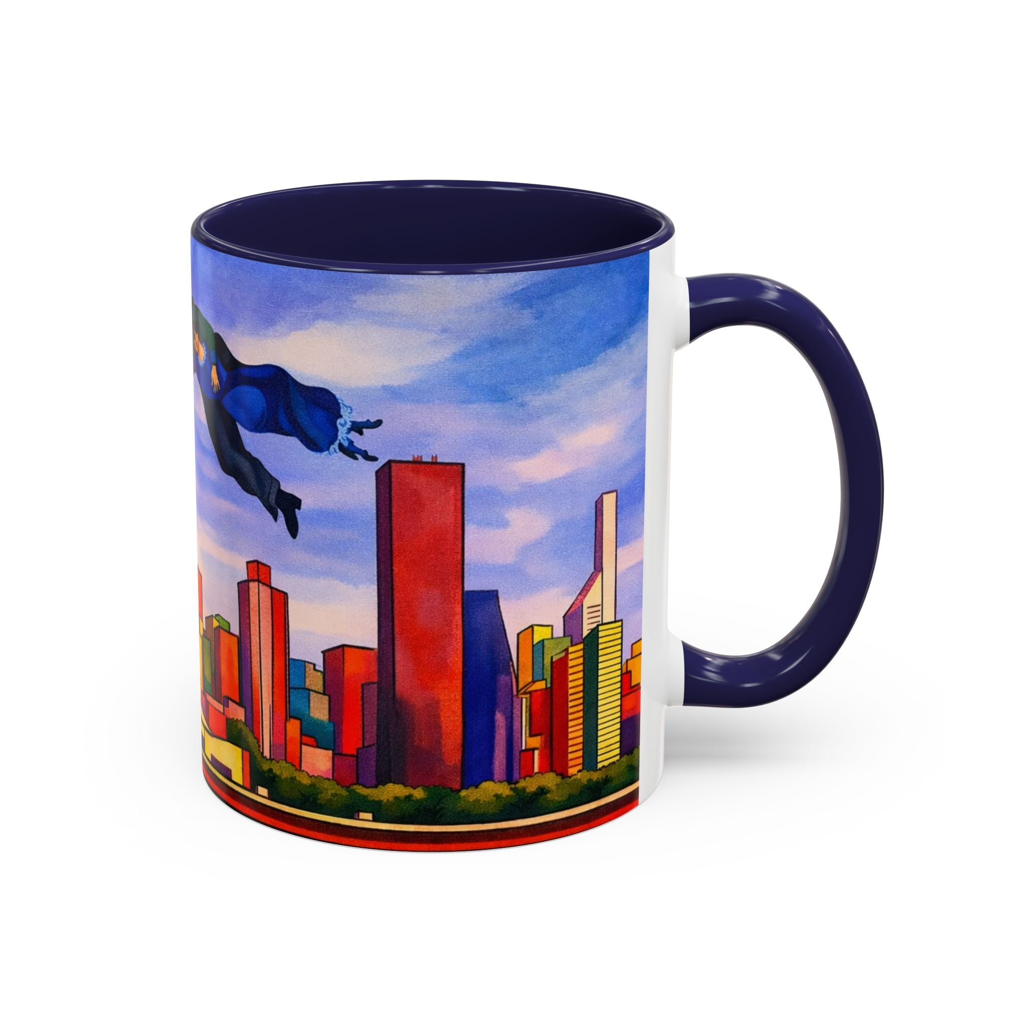Over The Town  Marc Chagall-inspired Fan Art Manhattan Skyline NYC Accent Coffee Mug