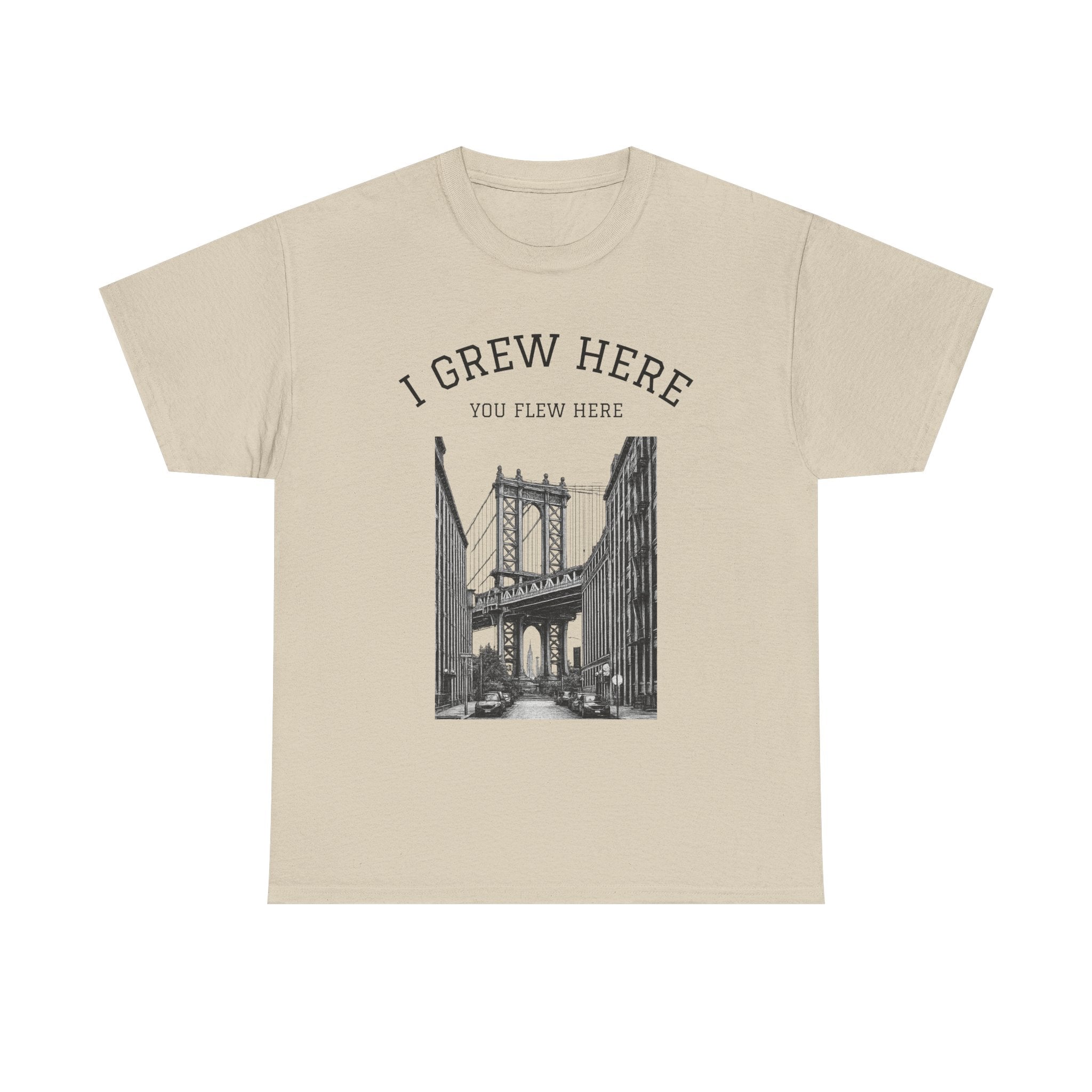 NYC DUMBO Manhattan Bridge T Shirt  I  I Grew Here You Flew Here Tee