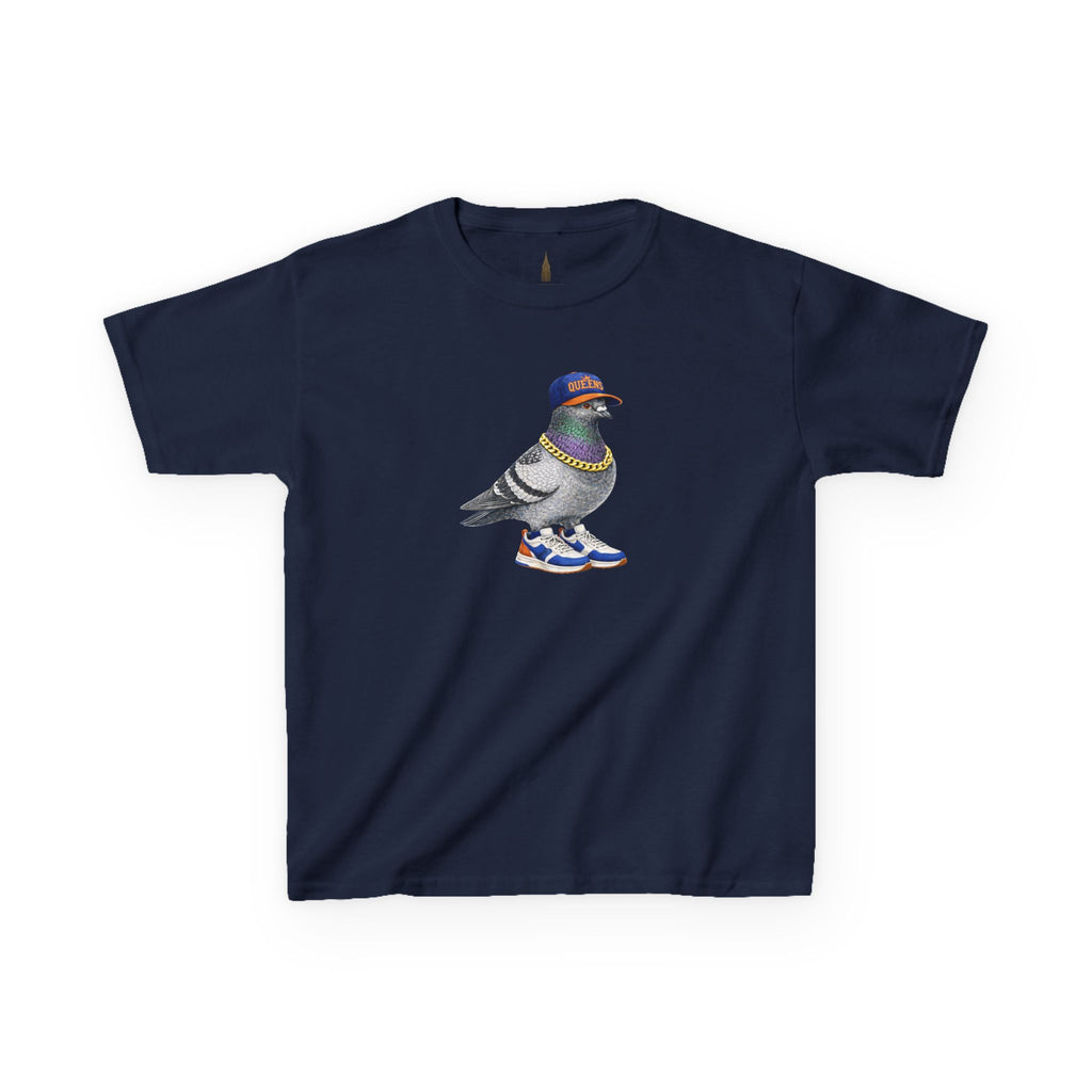 Customizable Queens NYC Pigeon Kid Tee —  Cute Bird  Baseball Fan T-Shirt for Children