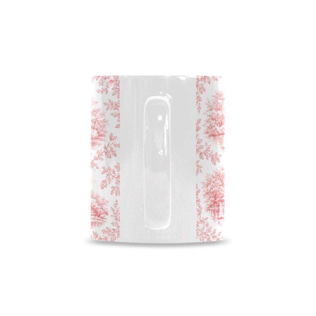 Central Park Red Toile de Jouy Mug | Manhattan Chinoiserie Ceramic Coffee Cup Custom White Mug (11oz)