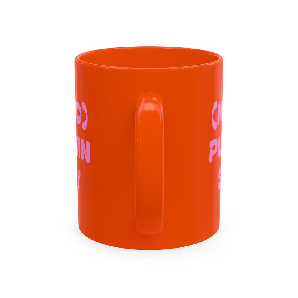 (Neuro) Pumpkin Spicy Ceramic Mug — Bright Orange Fall Coffee Cup