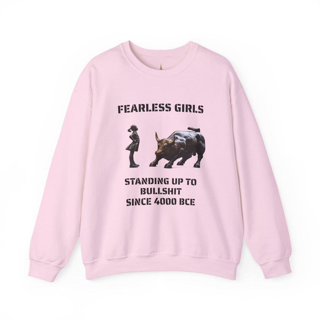 Fearless Girl Raging Bull Statue graphic Sweatshirt | NYC Empowerment, Feminist Design Sweater
