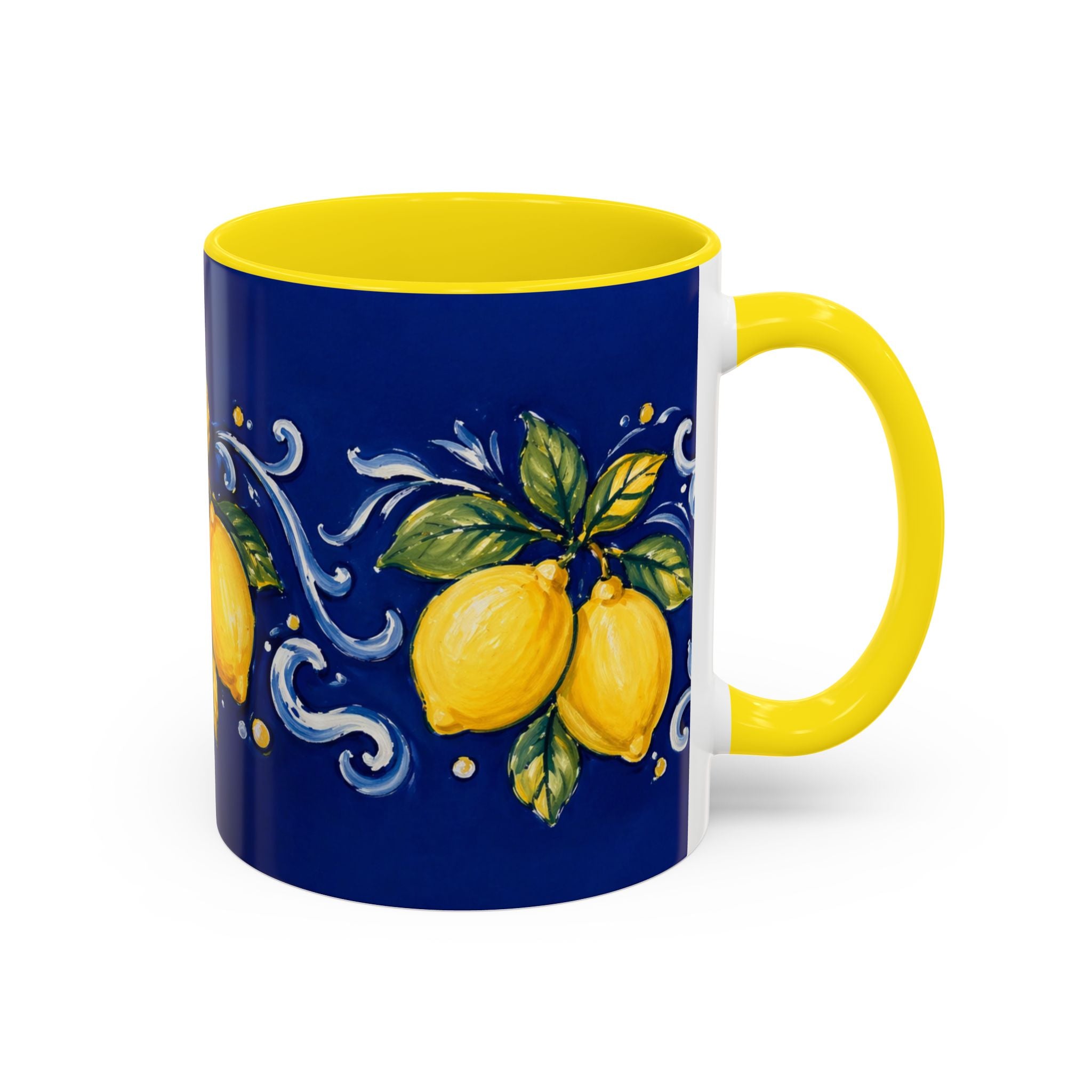 Little Italy Amalfi Blue with Lemon Mug — Blue Ceramic Kitchen Mug (11oz)